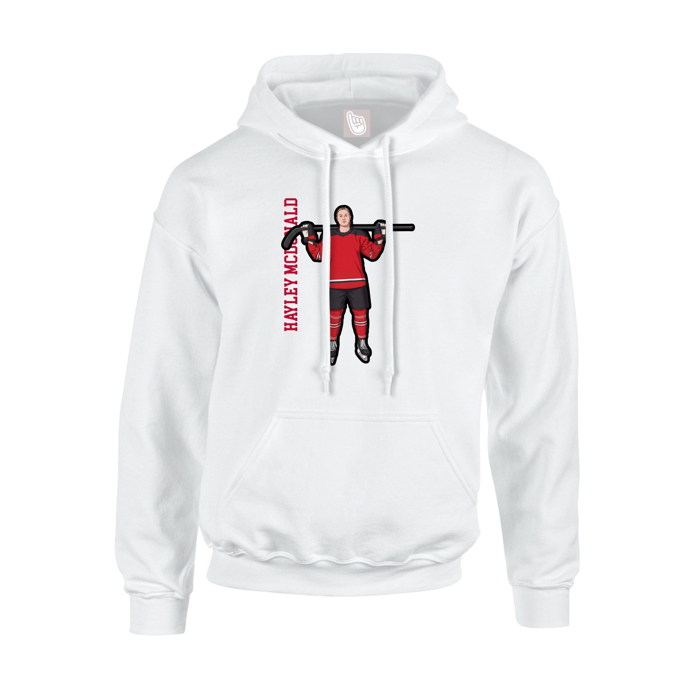 Hoodie — Name Vertical in White