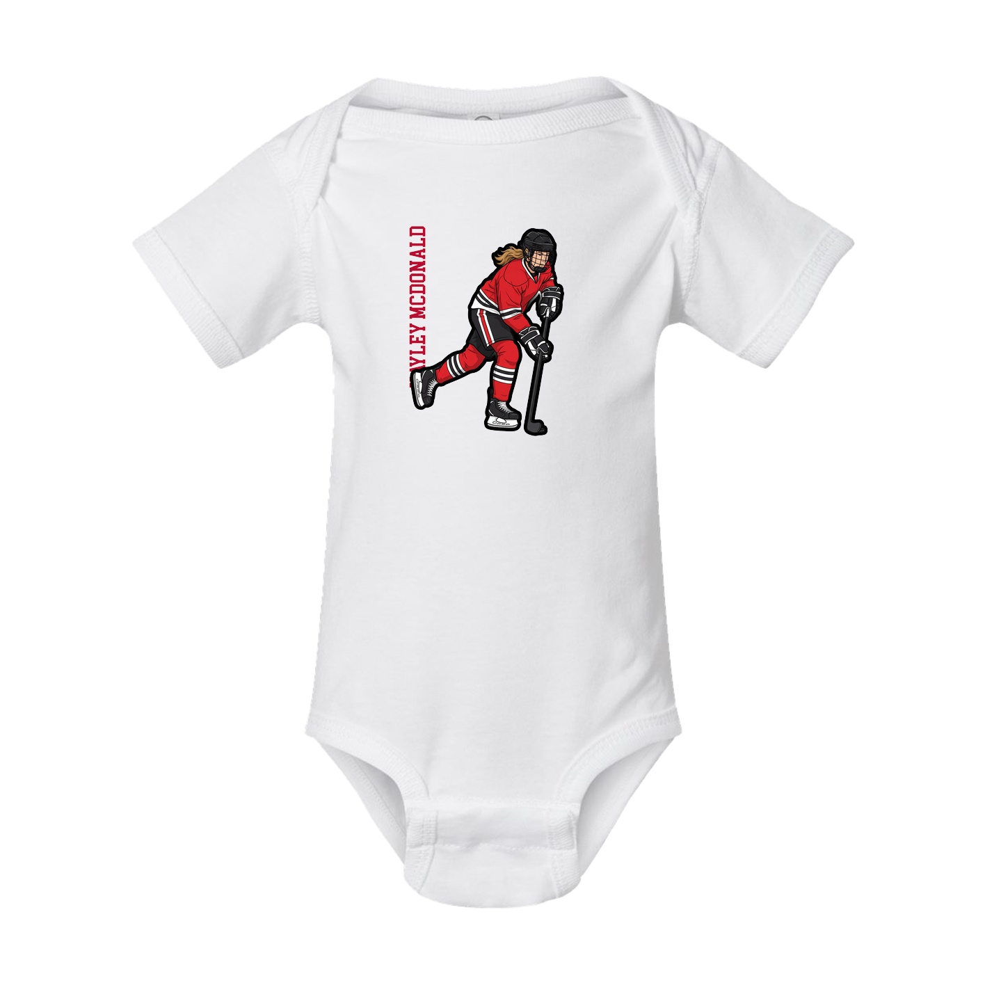 Baby Onesie — Name Vertical in White