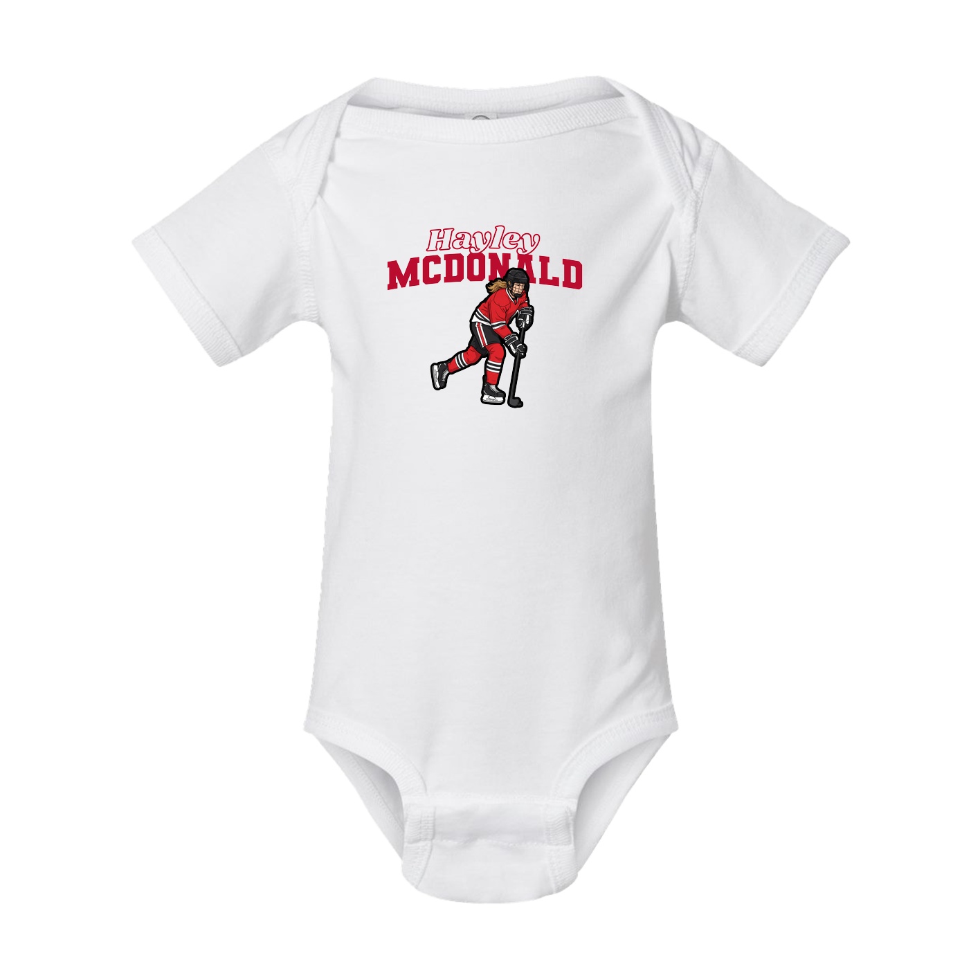 Baby Onesie — Name Arch in White