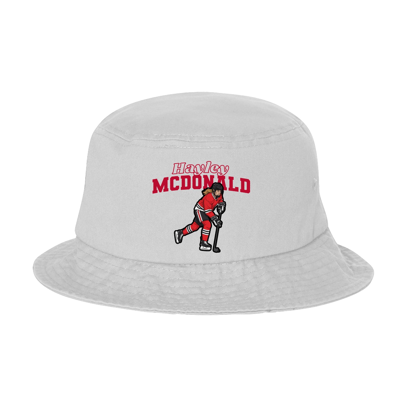 Bucket Cap — Name Arch in White