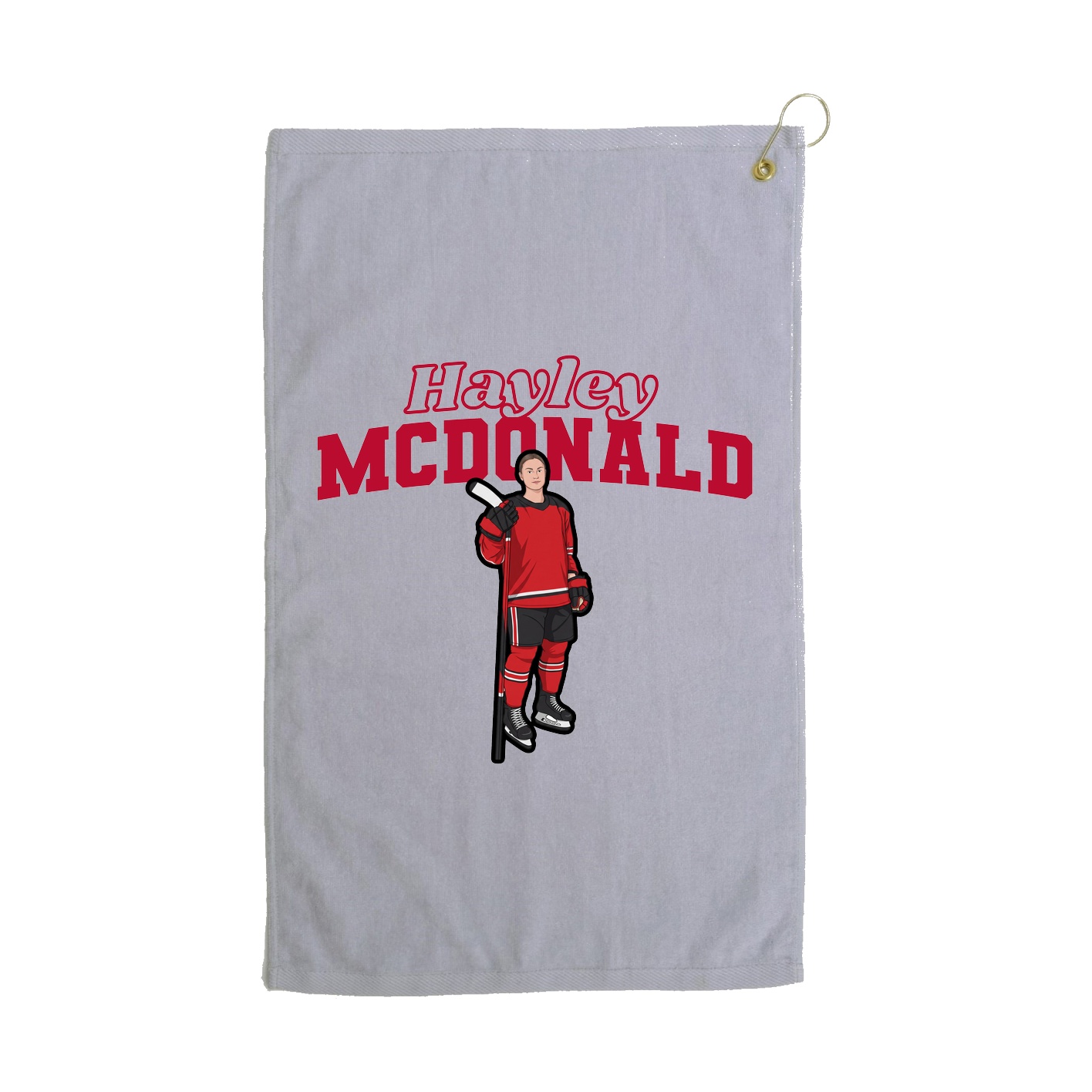 Golf Towel — Name Arch in Grey