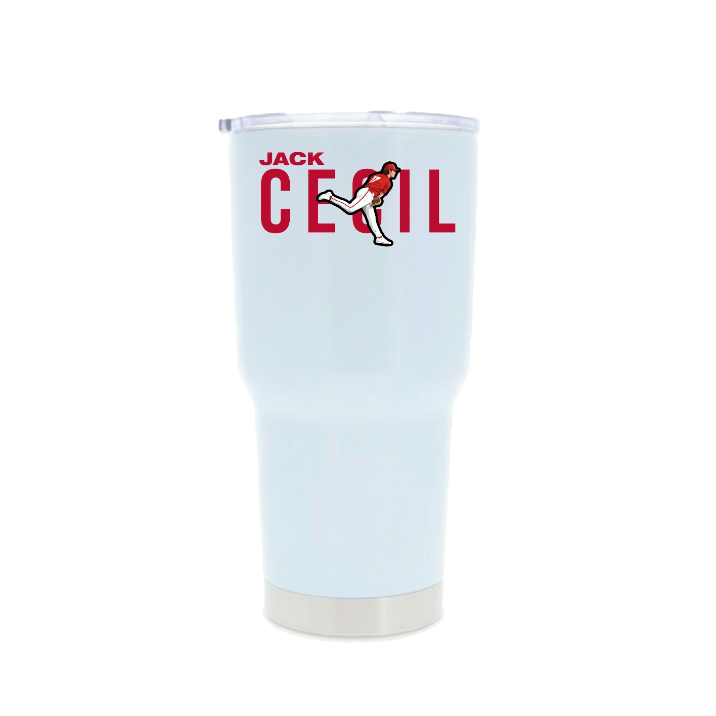 30oz Stainless Steel Tumbler — Player Name in White