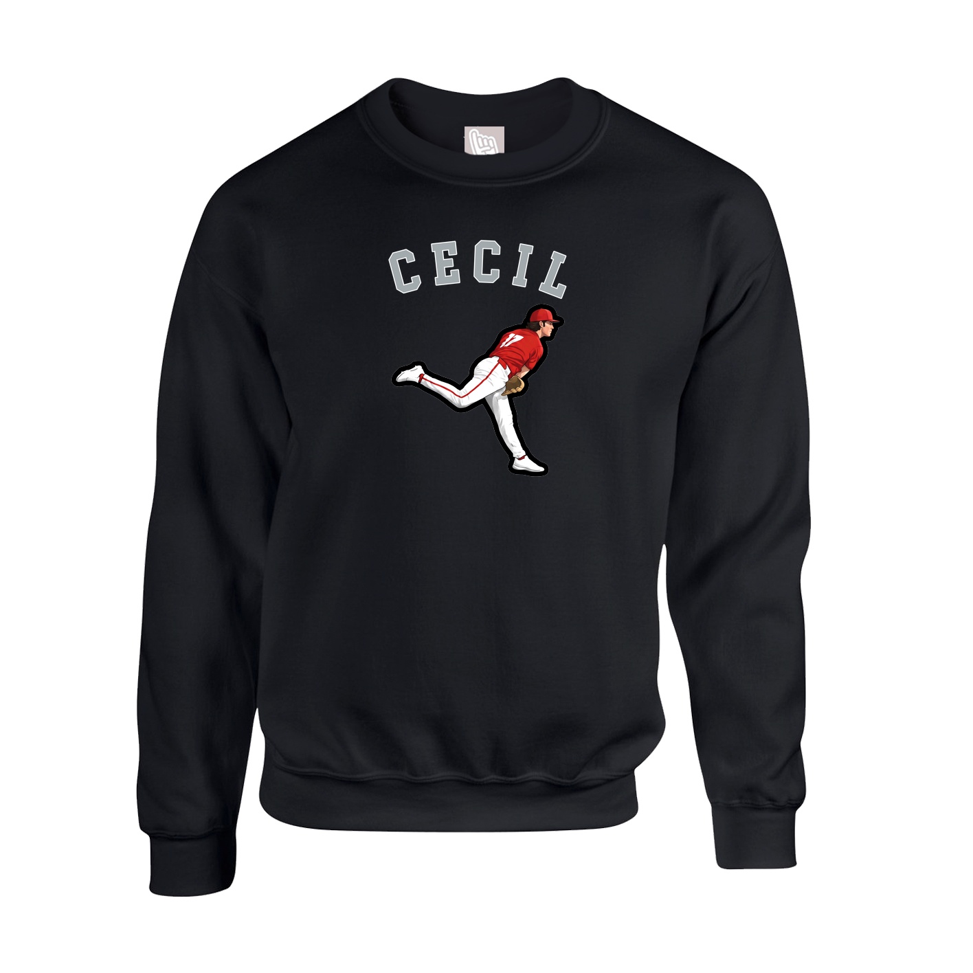 Fleece Crew — Shirsey Arch in Black