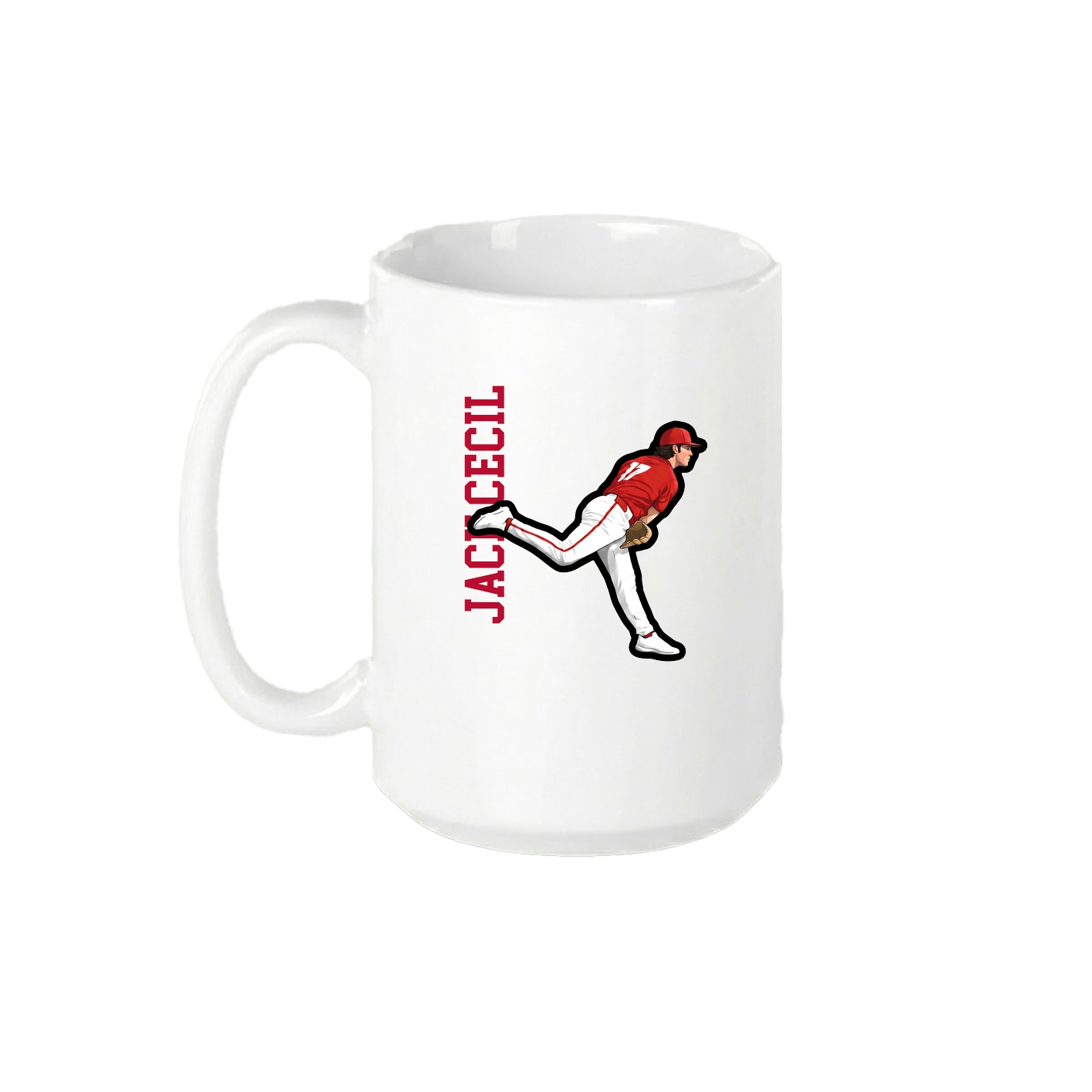15oz Coffee Mug — Name Vertical in White