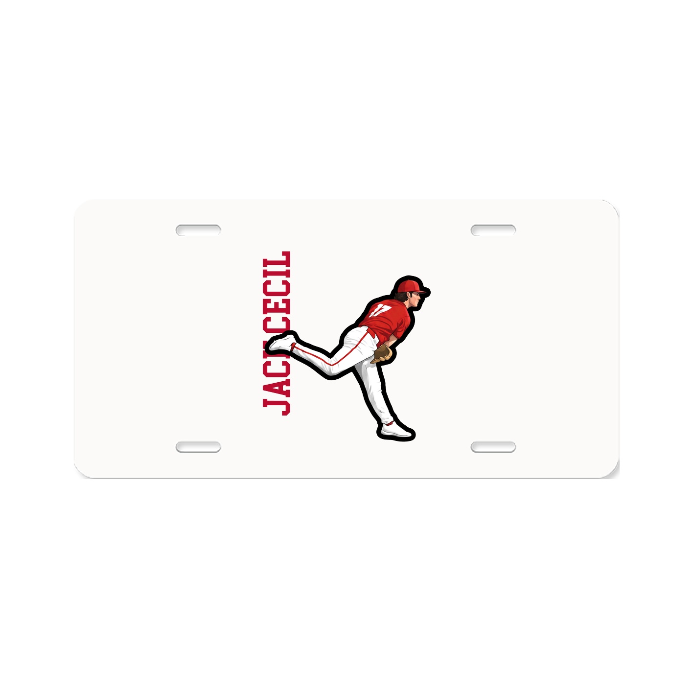 License Plate — Name Vertical in Classic