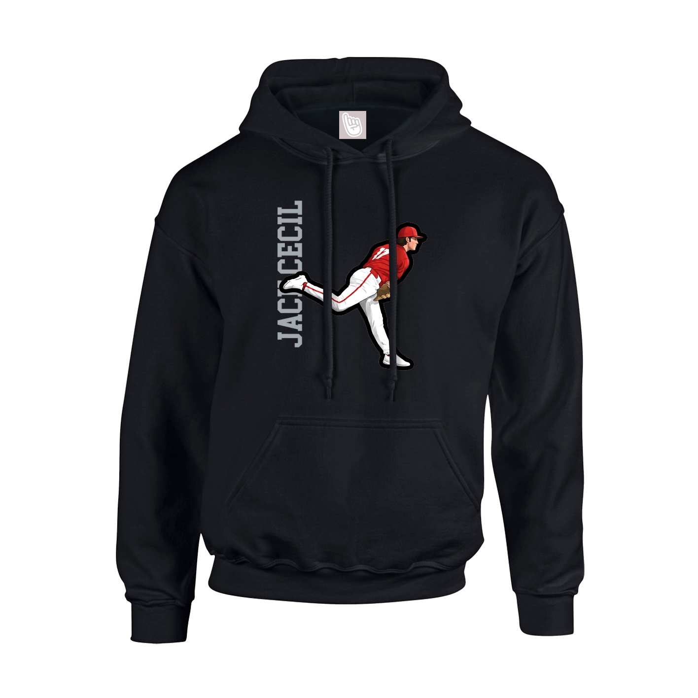 Youth Hoodie — Name Vertical in Black