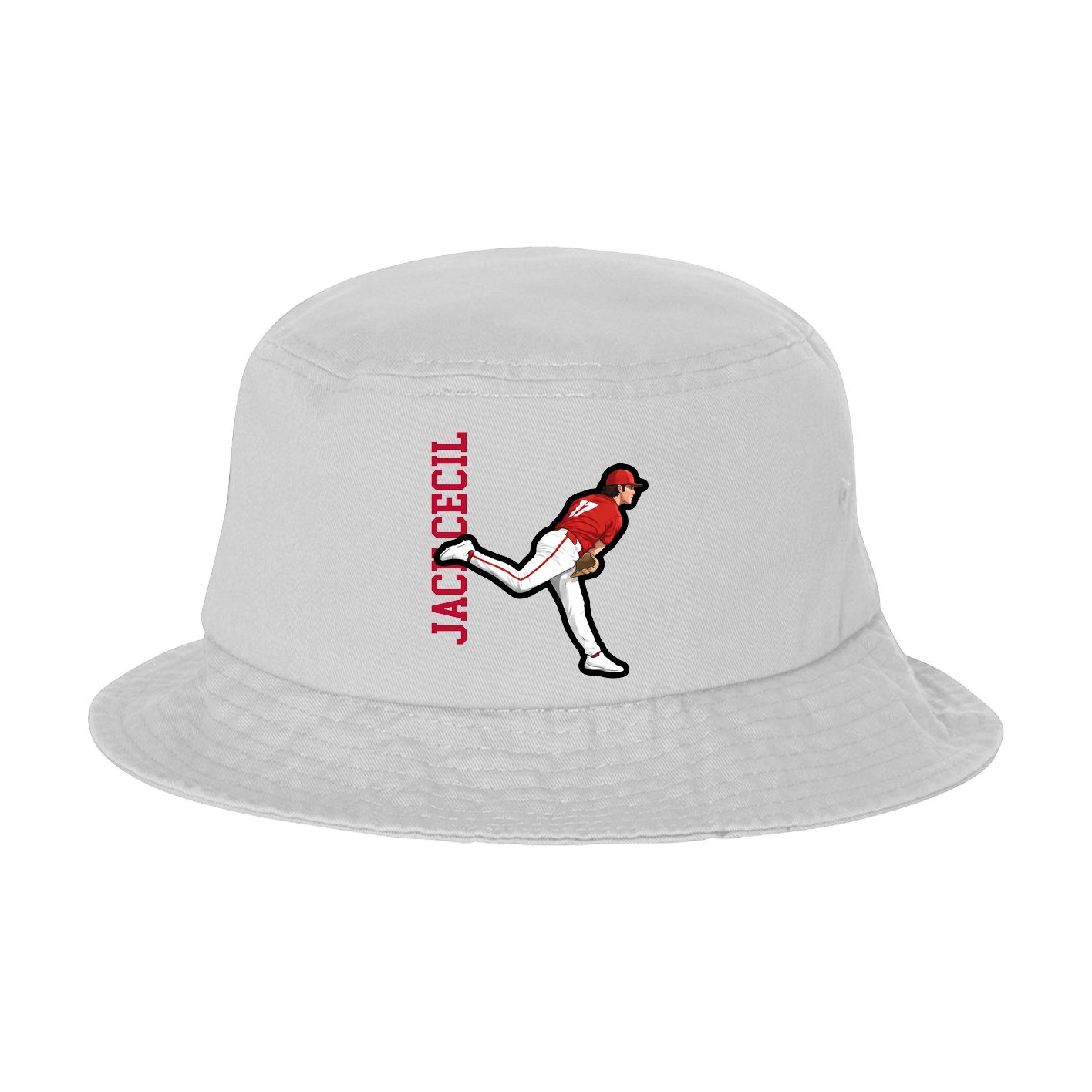 Bucket Cap — Name Vertical in White