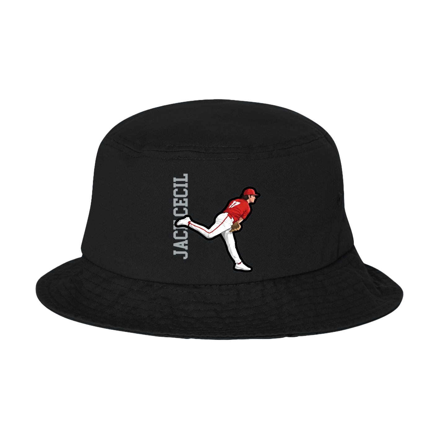 Bucket Cap — Name Vertical in Black