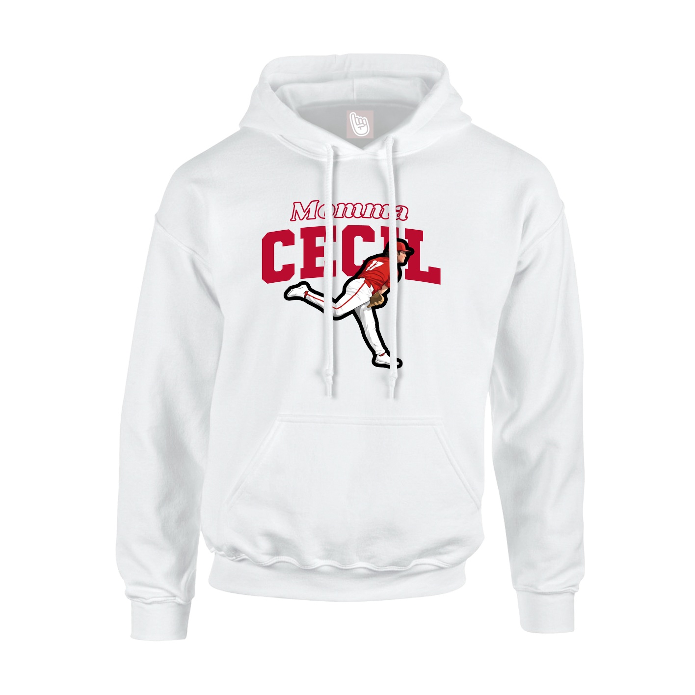 Youth Hoodie — Mothers Day Block in White