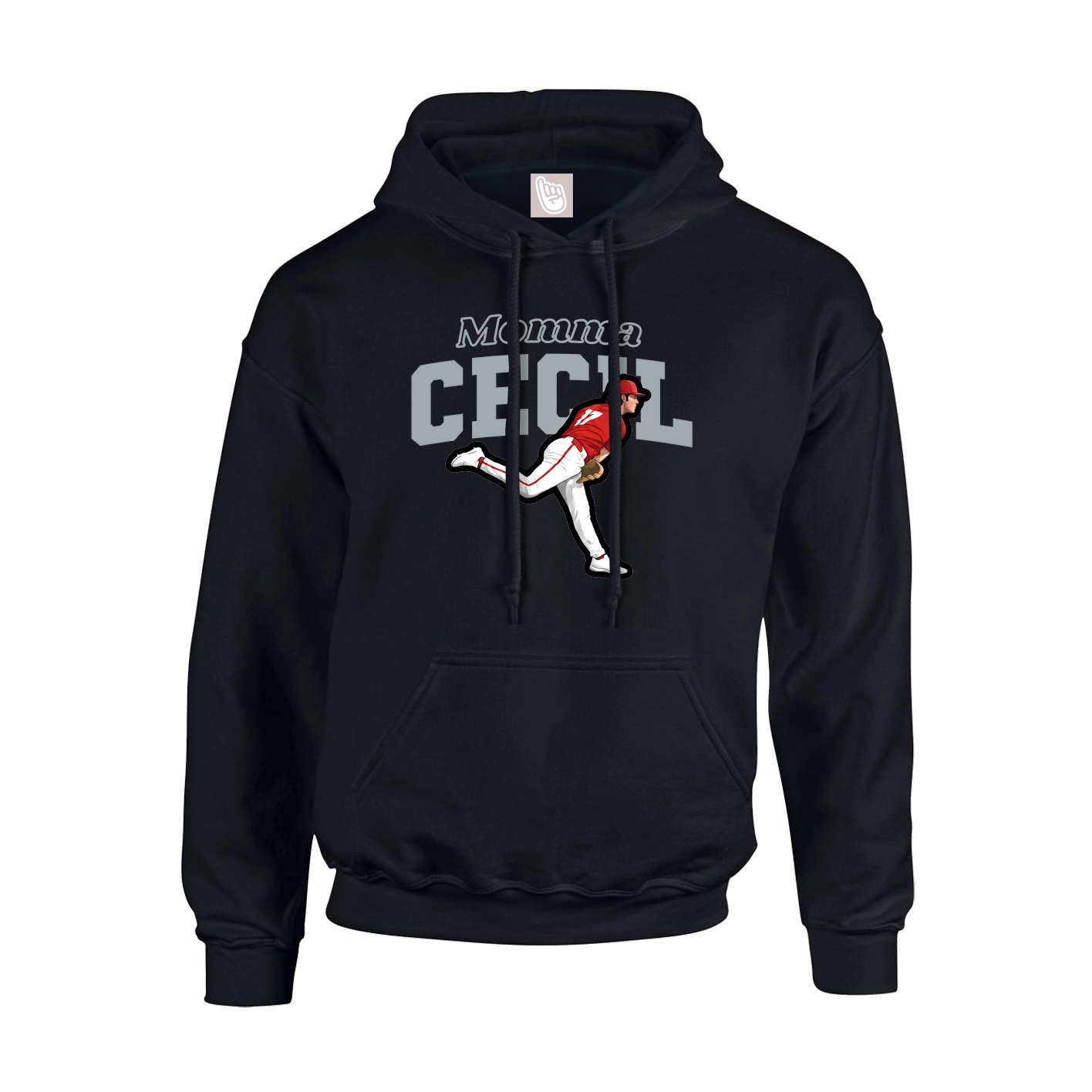 Youth Hoodie — Mothers Day Block in Black