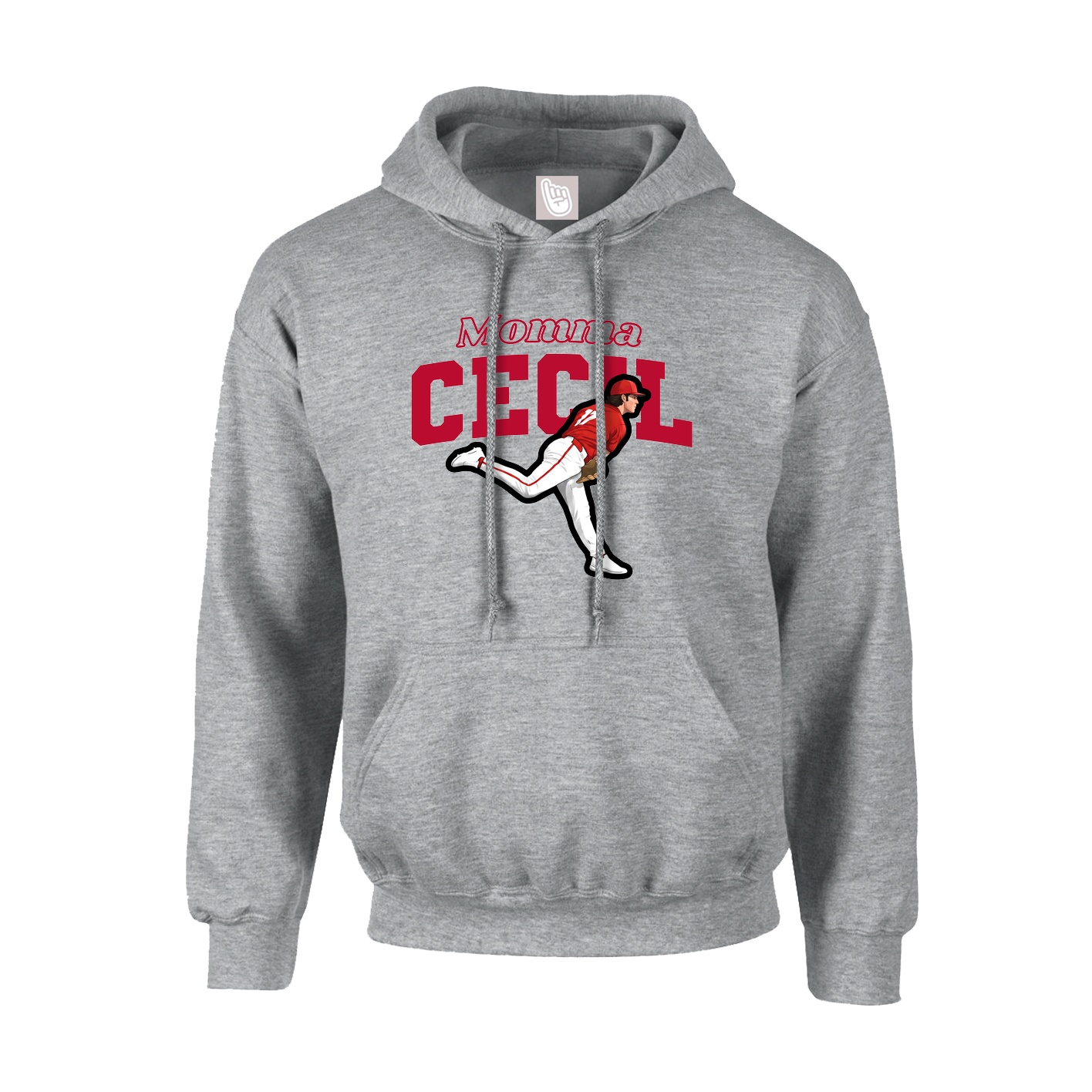 Youth Hoodie — Mothers Day Block in Grey