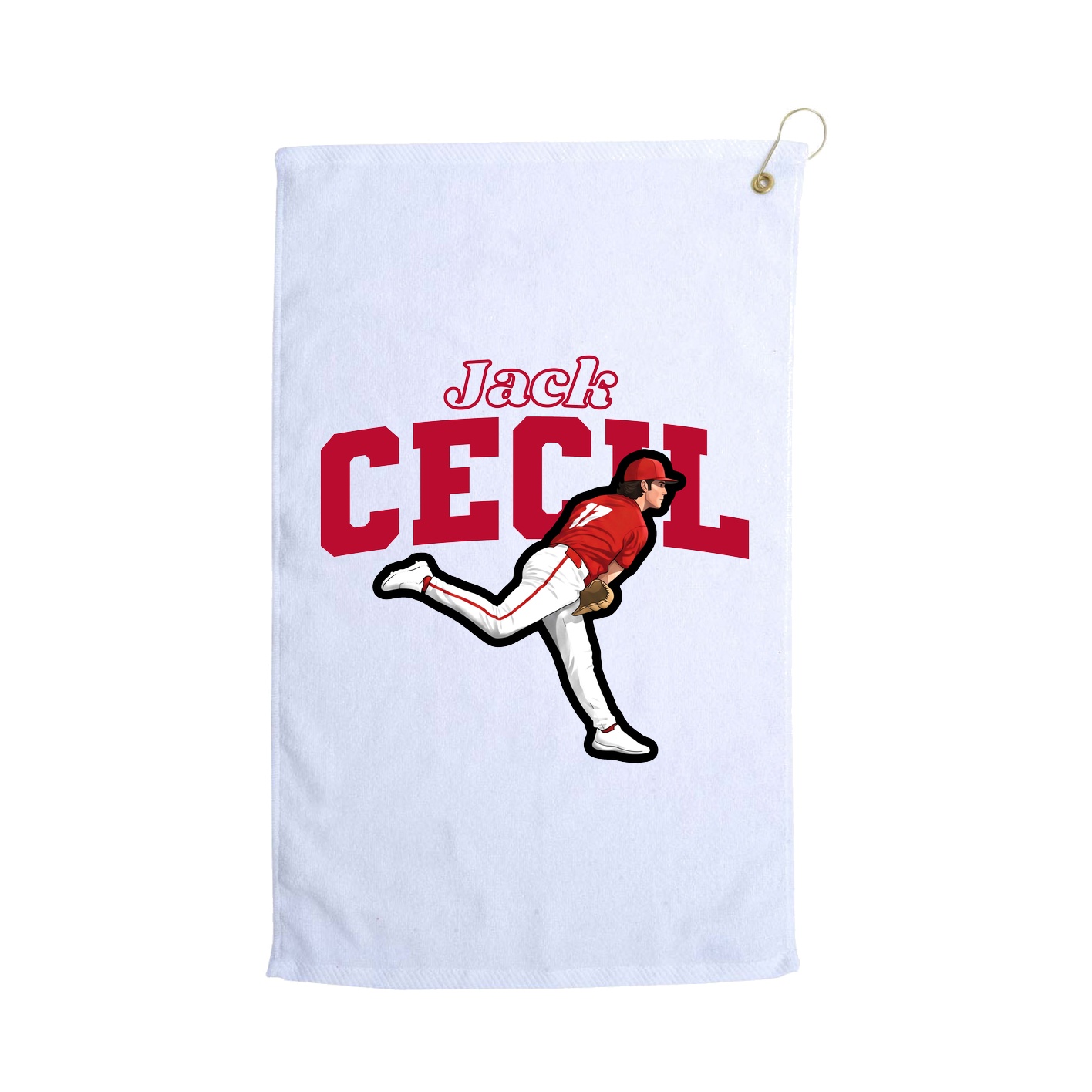 Golf Towel — Name Arch in White