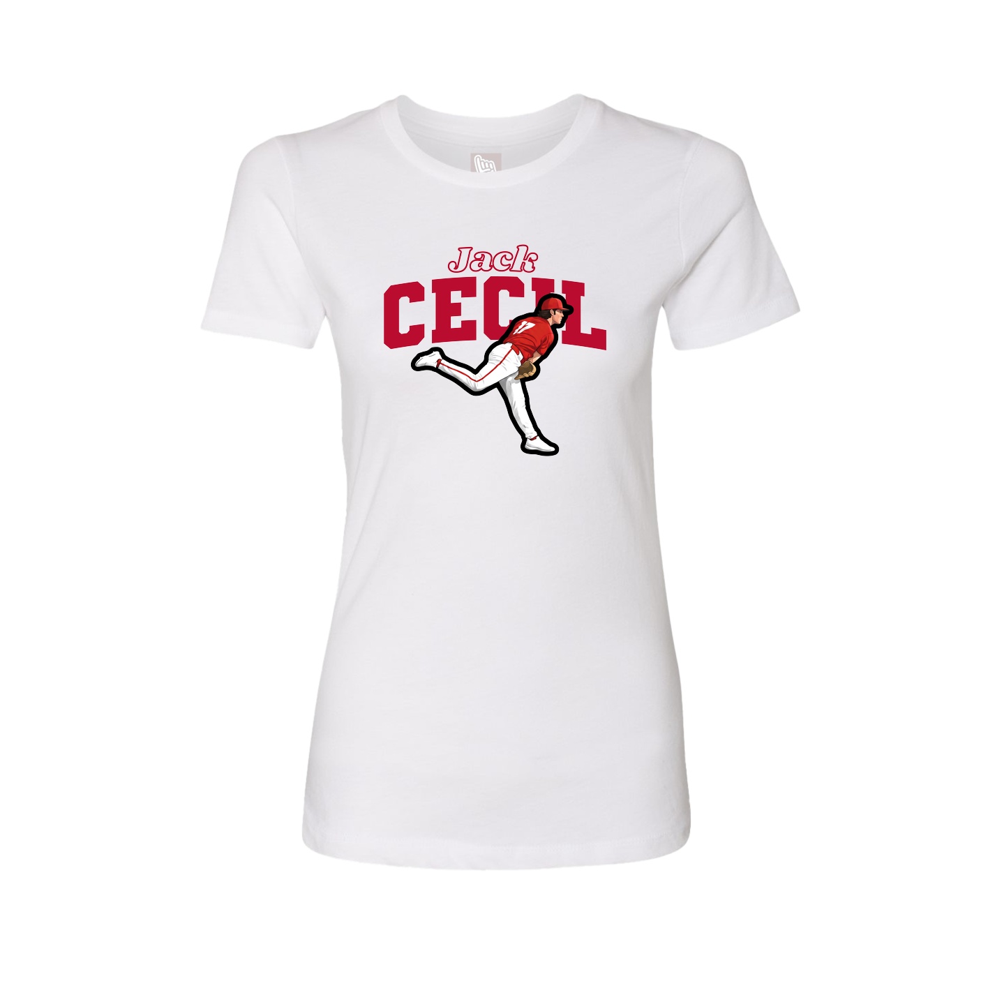 Womens Tee — Name Arch in White