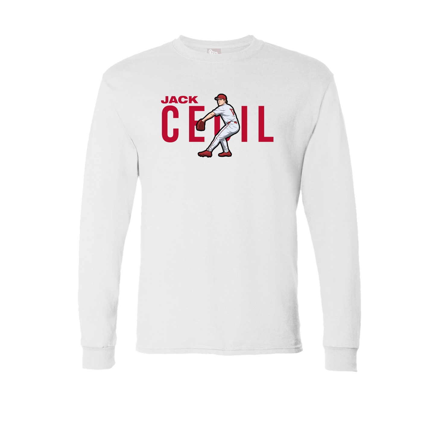 Long Sleeve Tee — Player Name in White