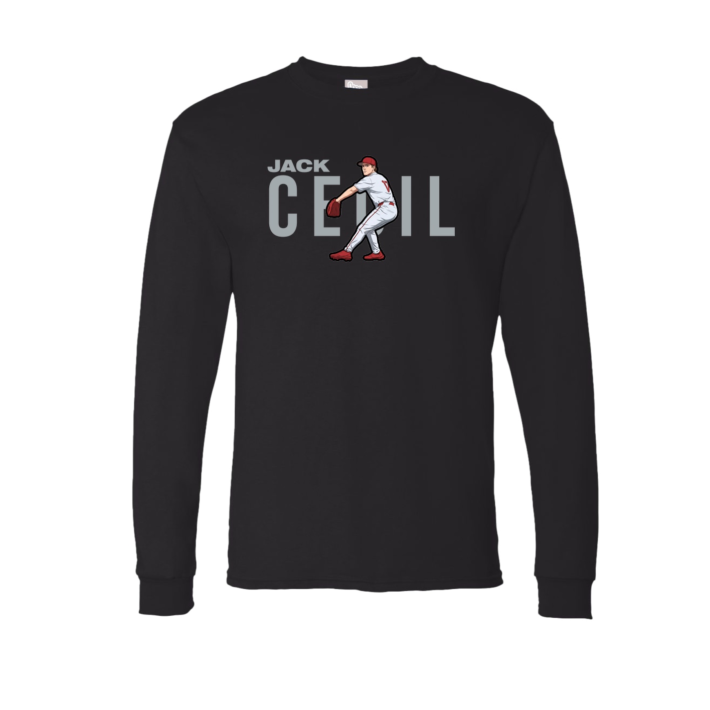 Long Sleeve Tee — Player Name in Black