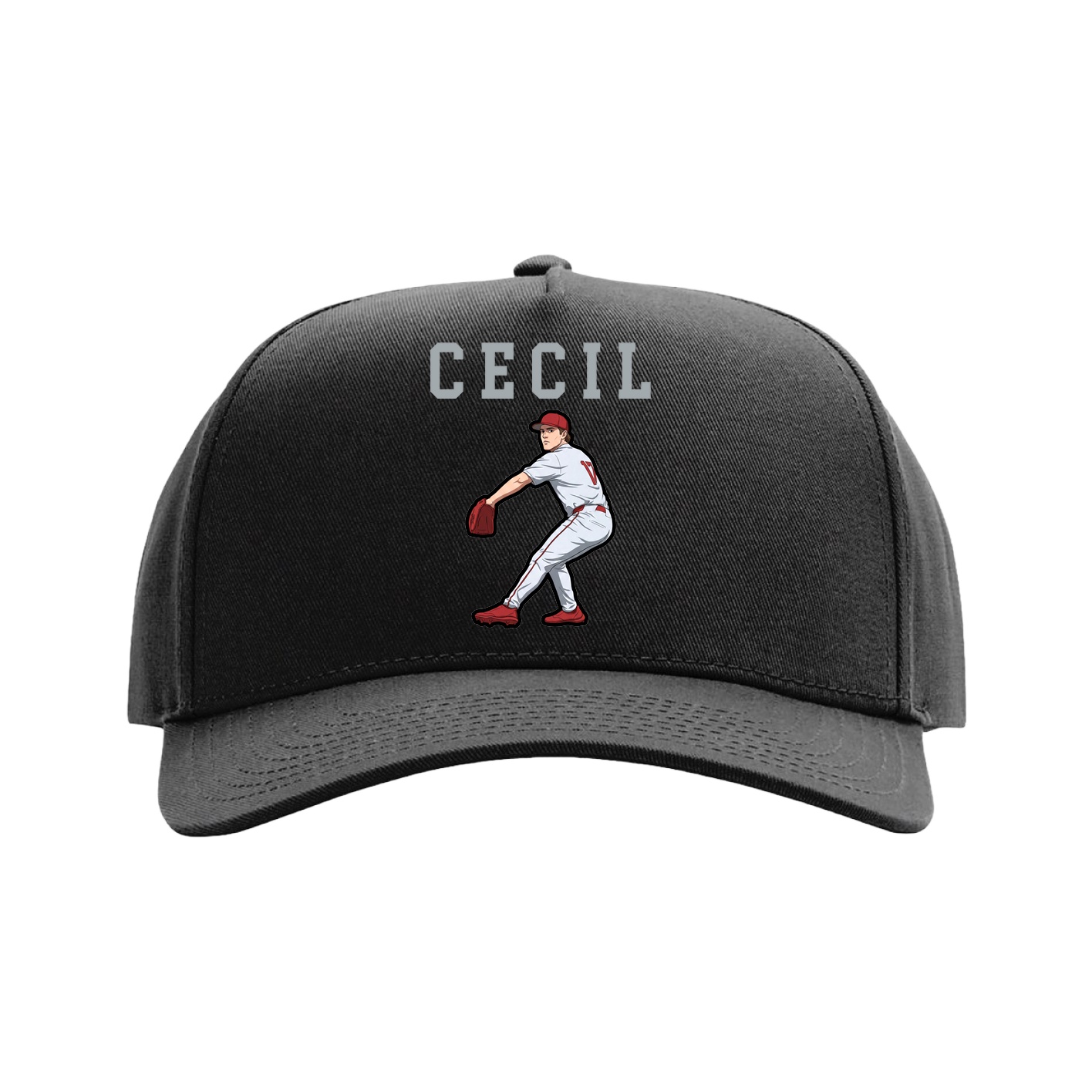 Full Fabric Five-Panel Champ Cap — Shirsey in Black