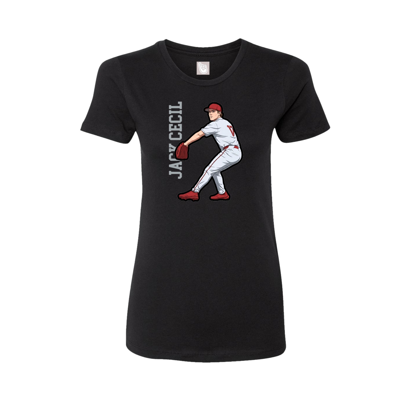 Womens Tee — Name Vertical in Black