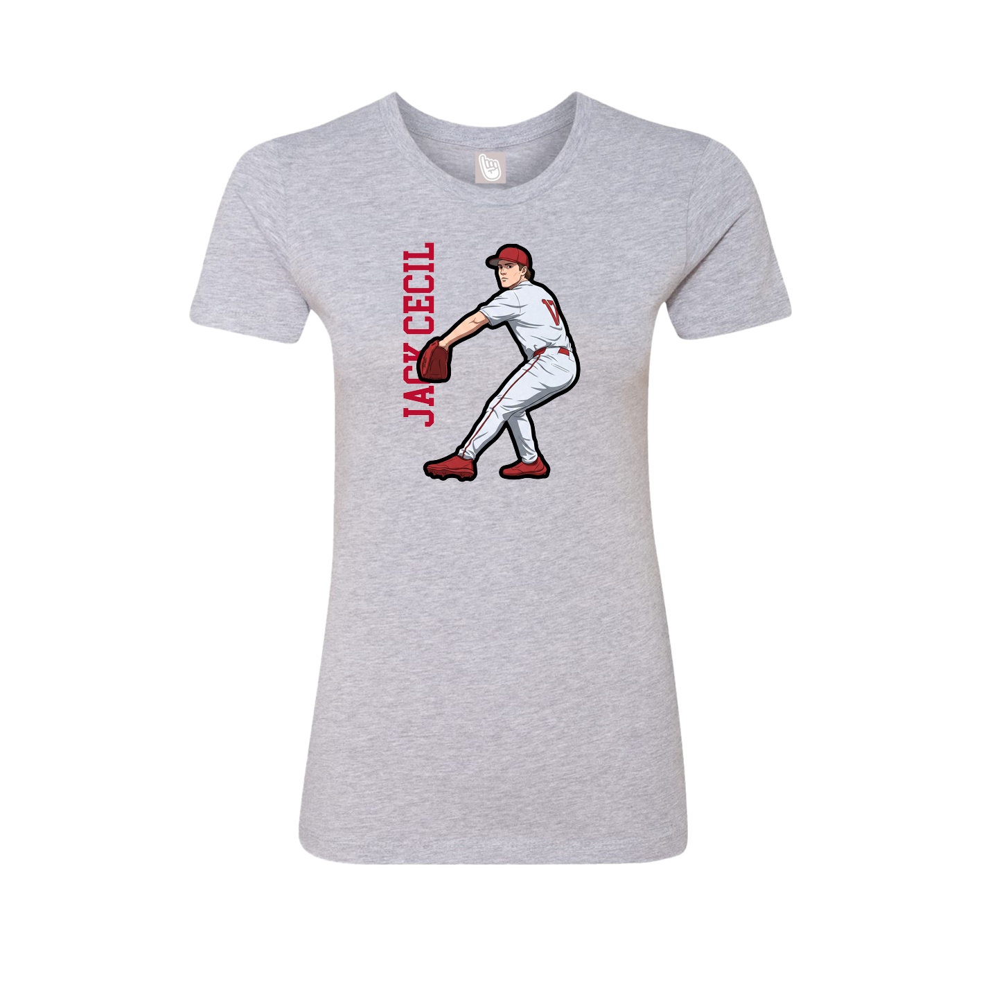 Womens Tee — Name Vertical in Grey