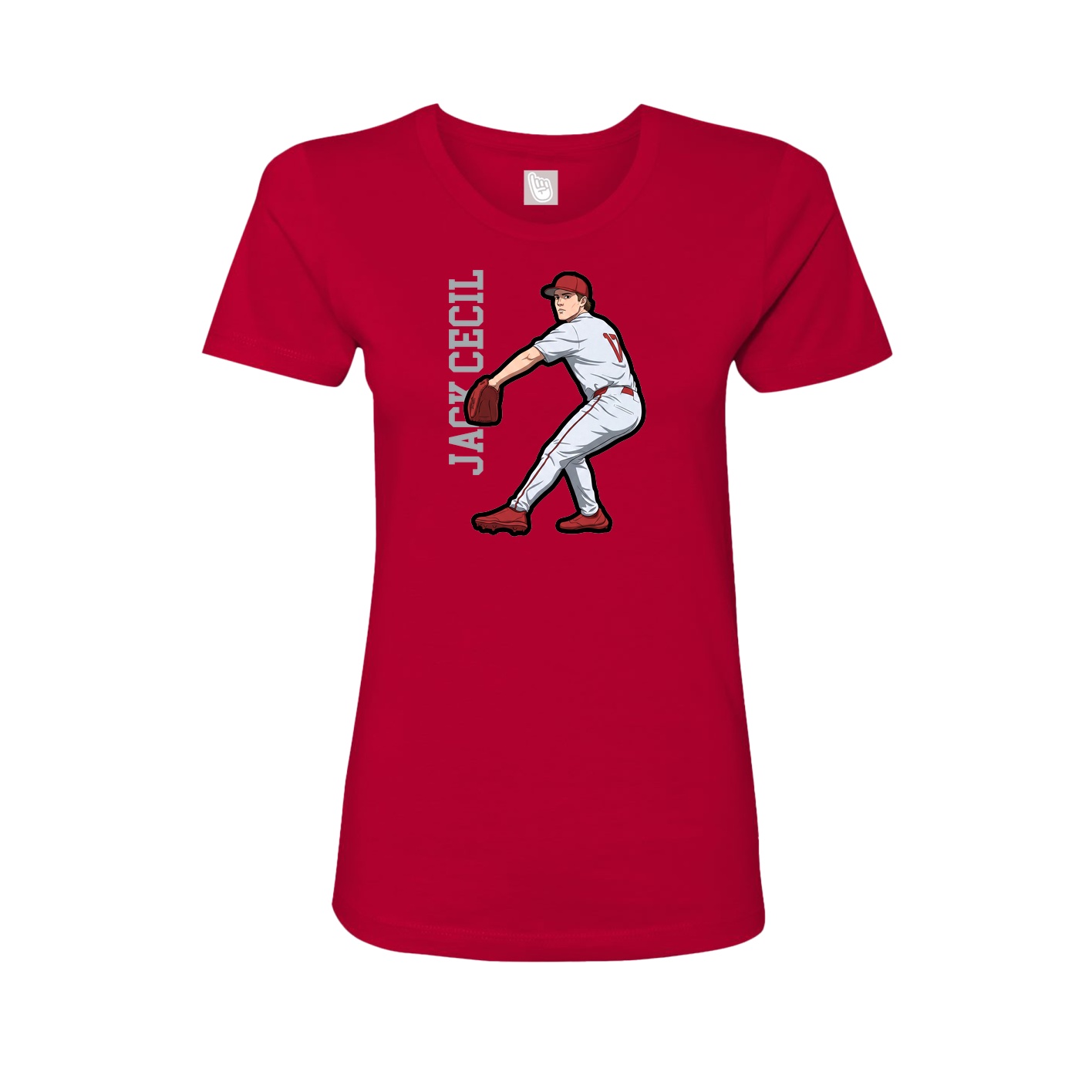 Womens Tee — Name Vertical in Red