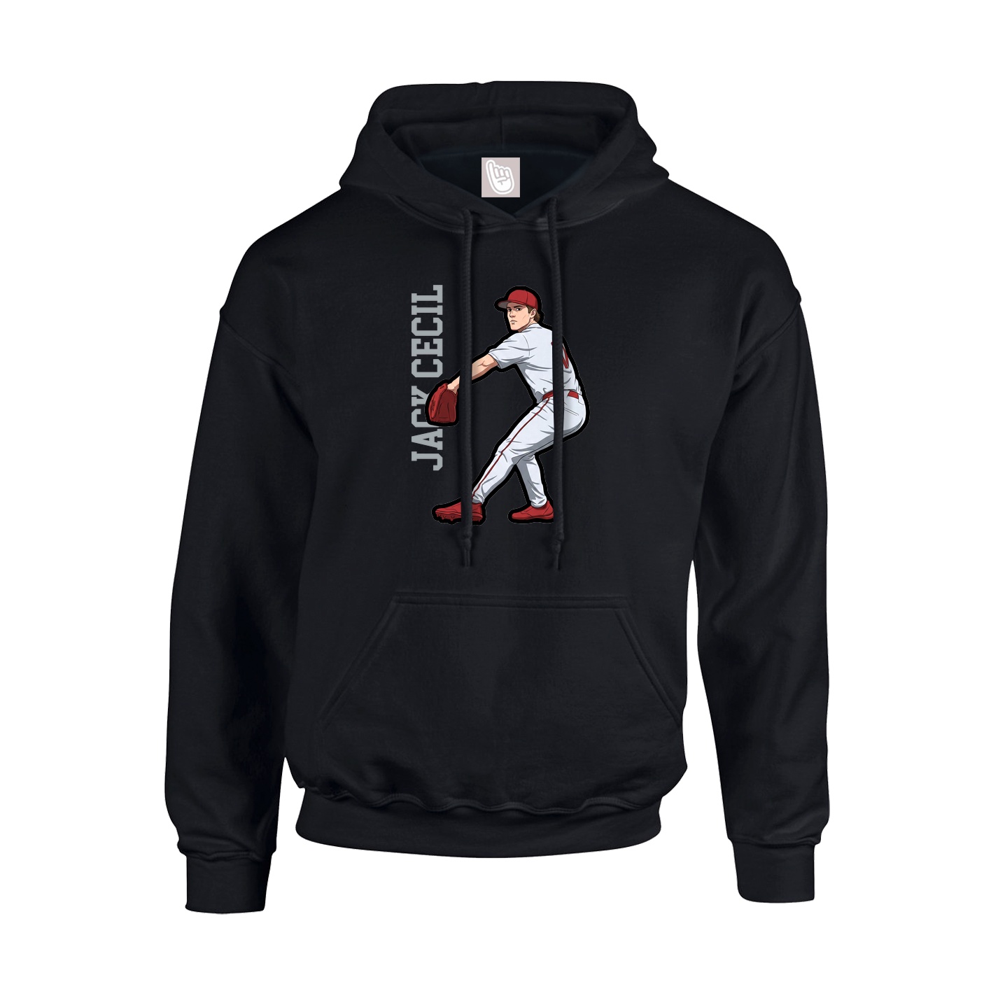 Youth Hoodie — Name Vertical in Black