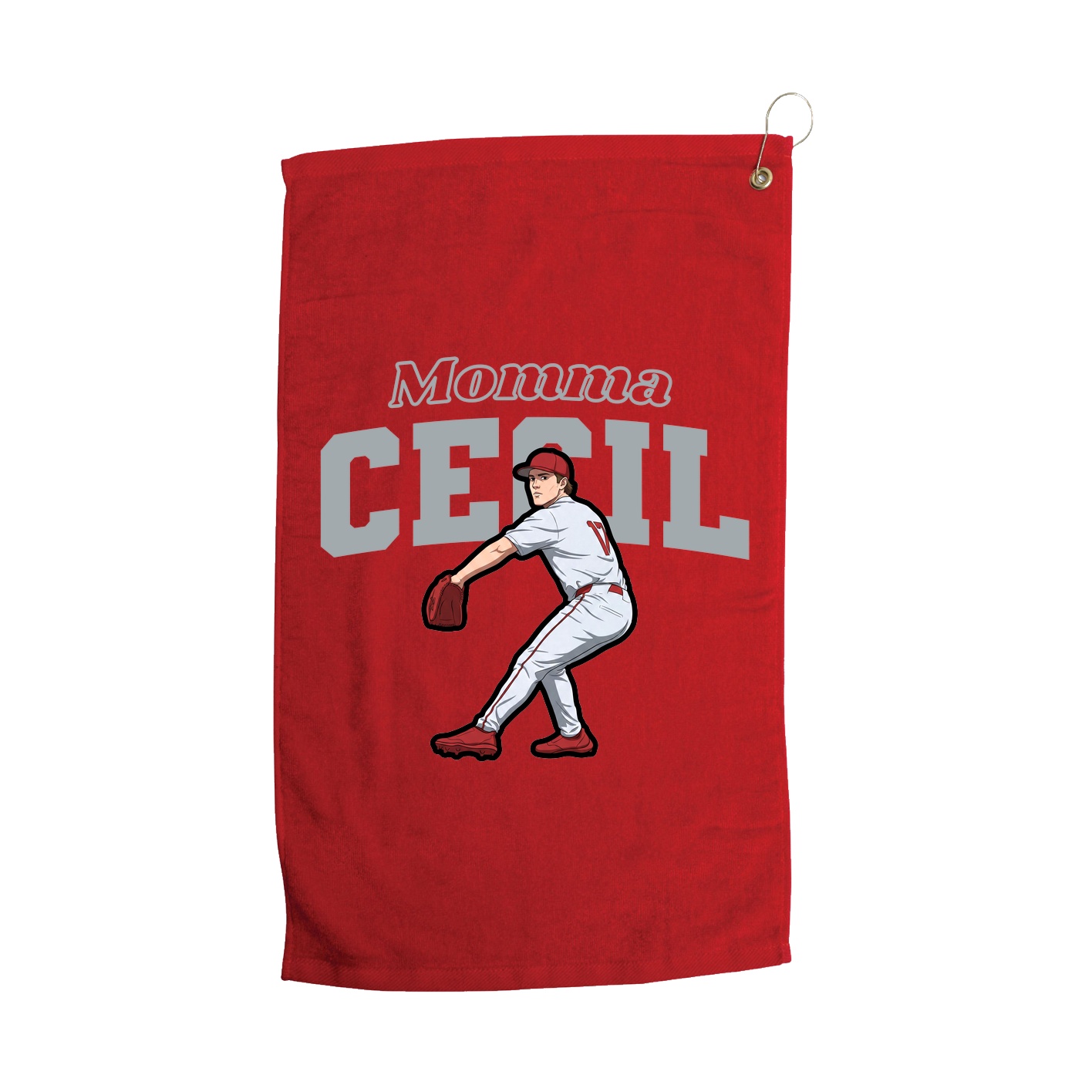 Golf Towel — Mothers Day Block in Red