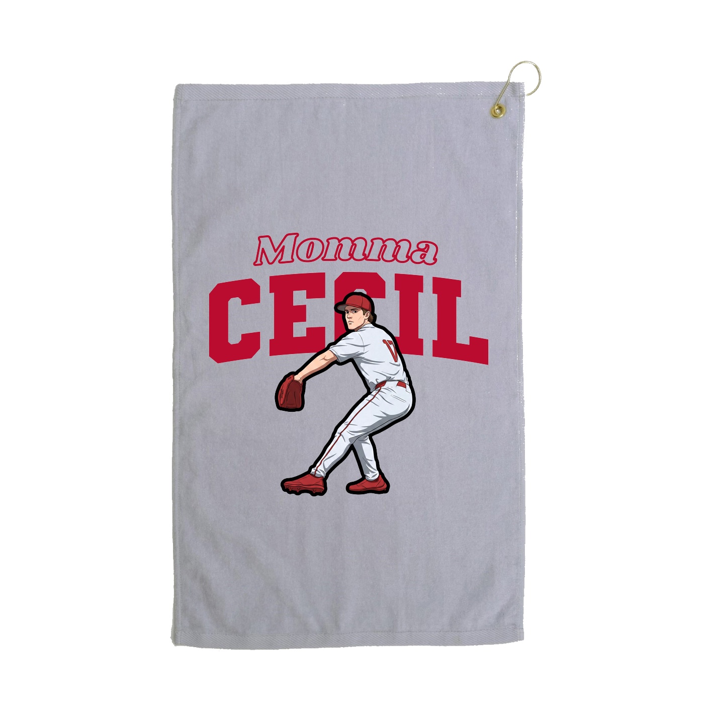 Golf Towel — Mothers Day Block in Grey
