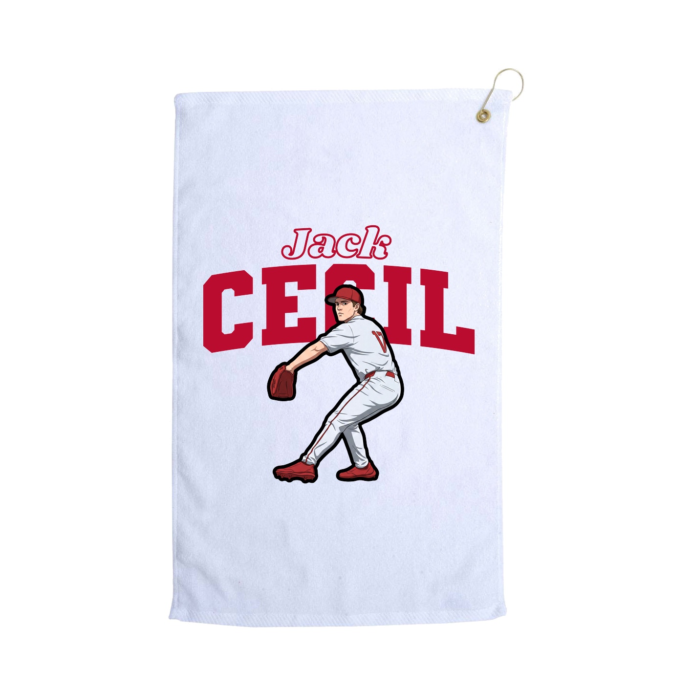 Golf Towel — Name Arch in White