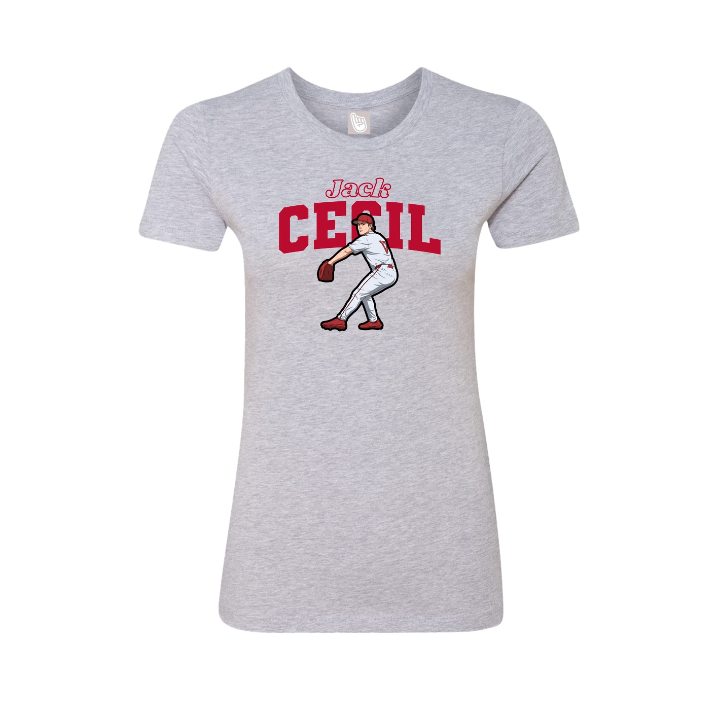 Womens Tee — Name Arch in Grey