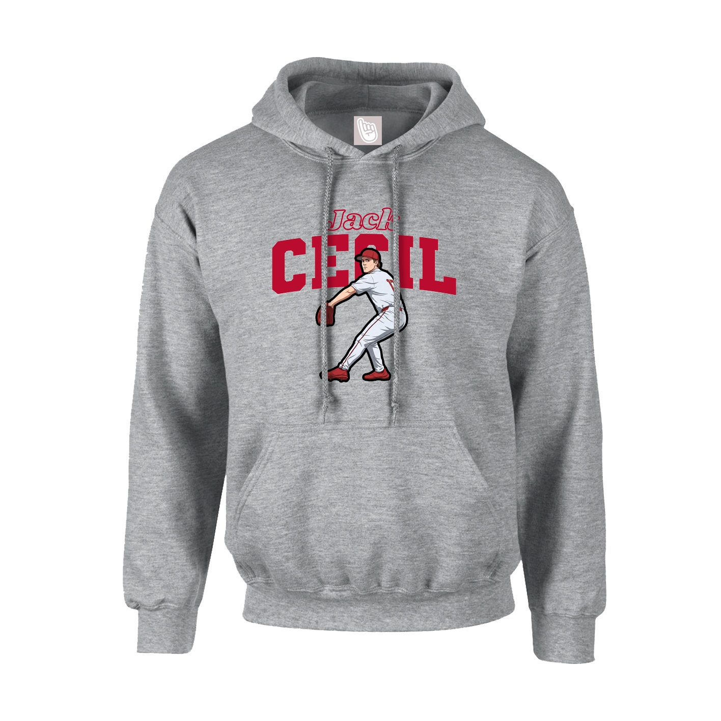 Hoodie — Name Arch in Grey
