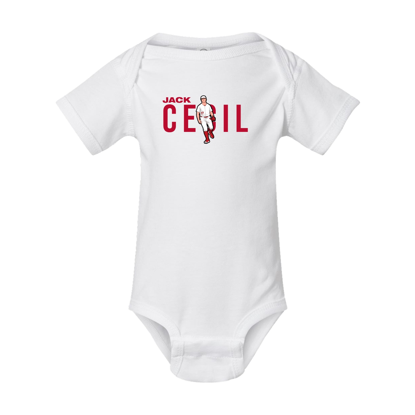 Baby Onesie — Player Name in White