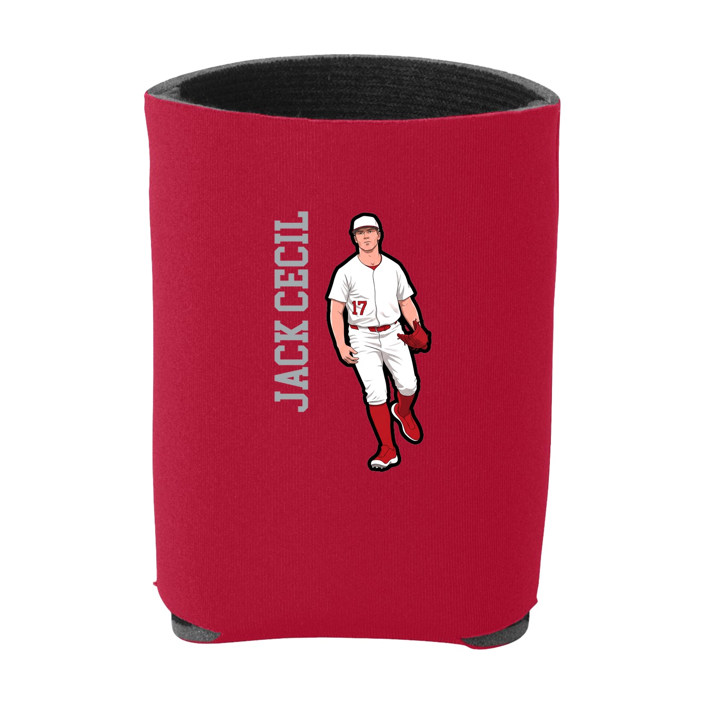 Can Holder — Name Vertical in Red