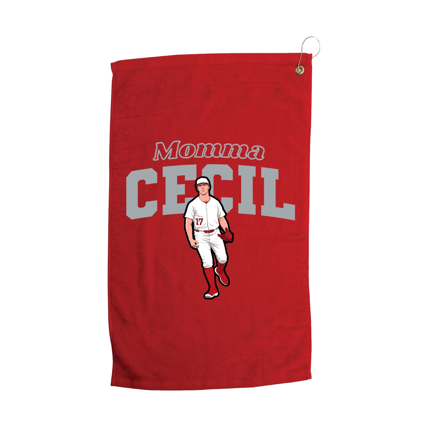 Golf Towel — Mothers Day Block in Red