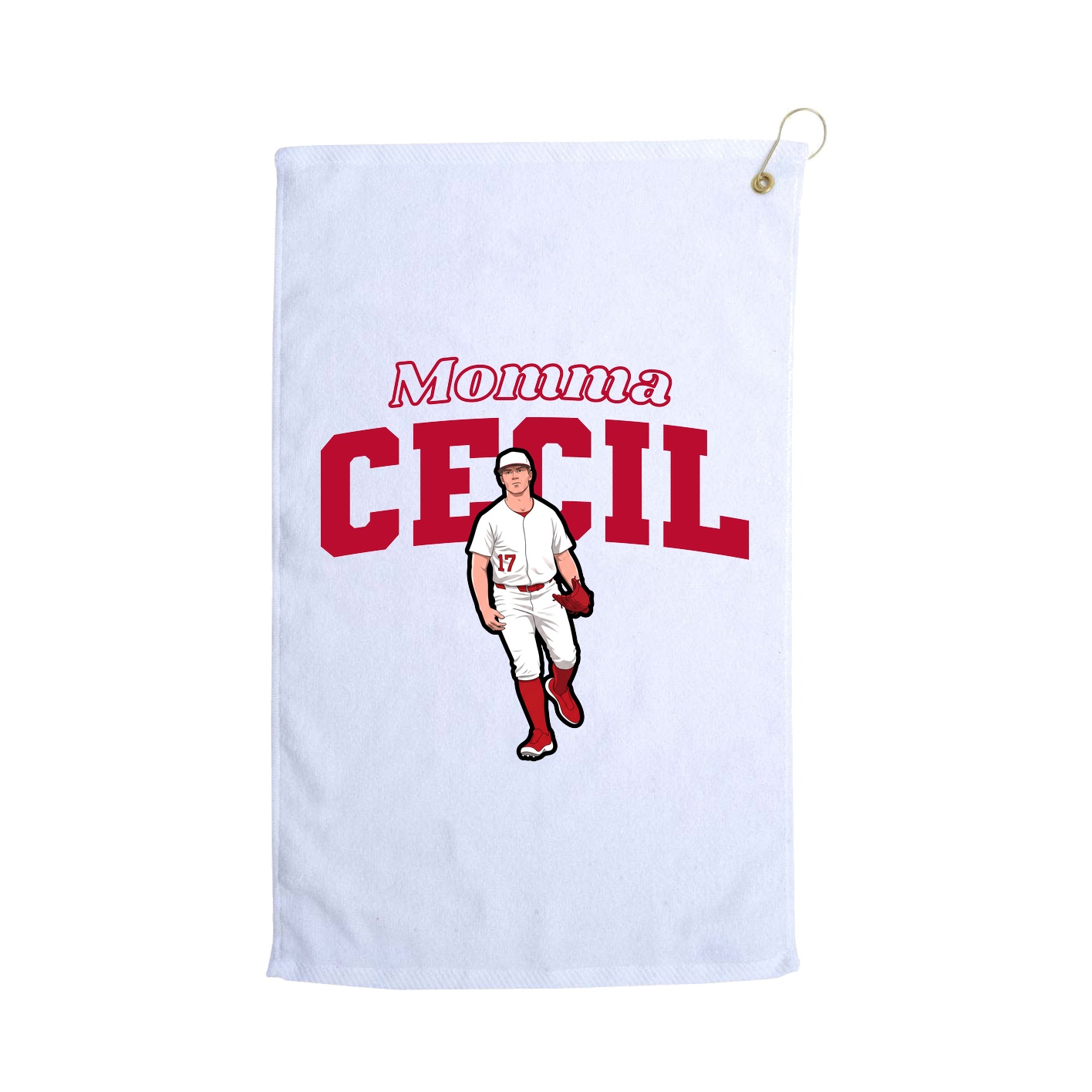 Golf Towel — Mothers Day Block in White