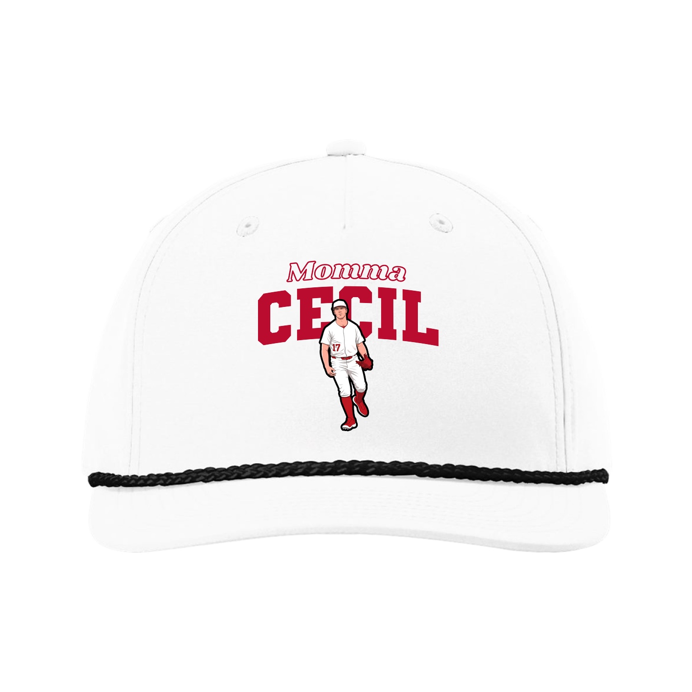 Five-Panel Classic Rope Cap — Mothers Day Block in White
