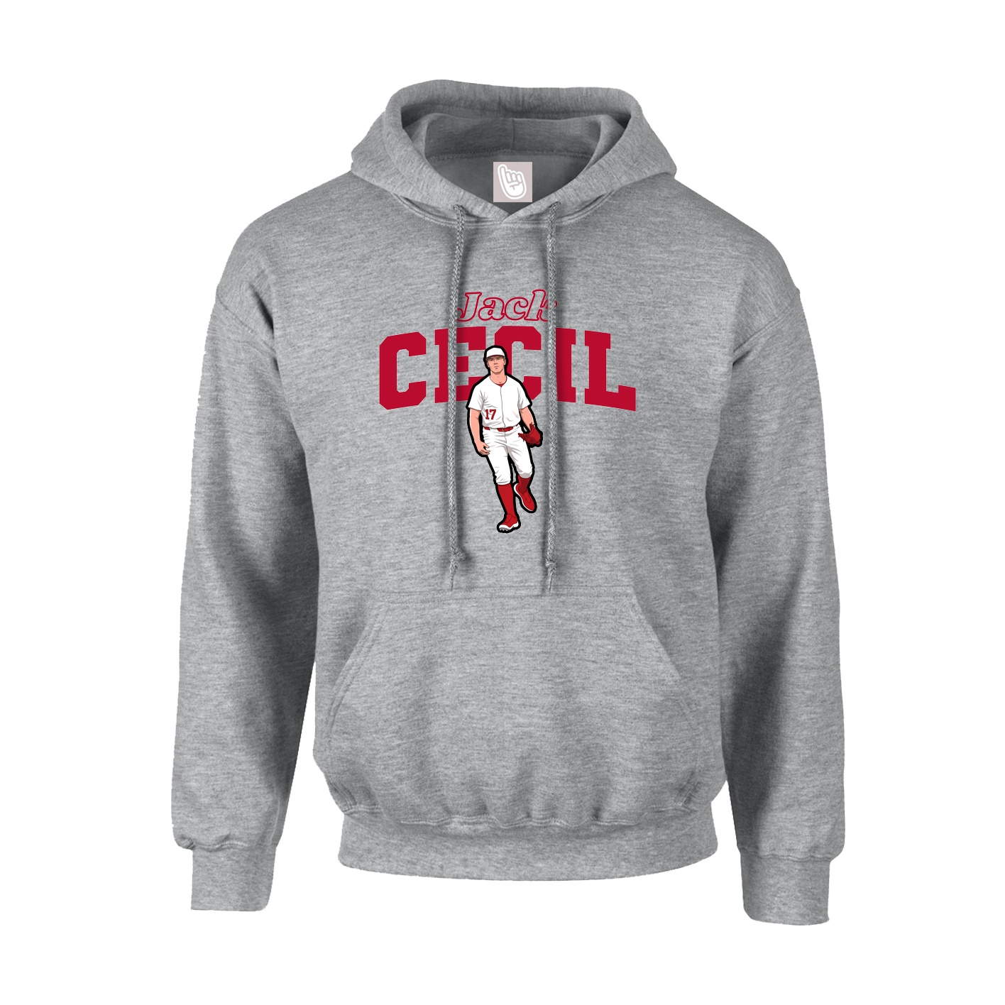 Hoodie — Name Arch in Grey