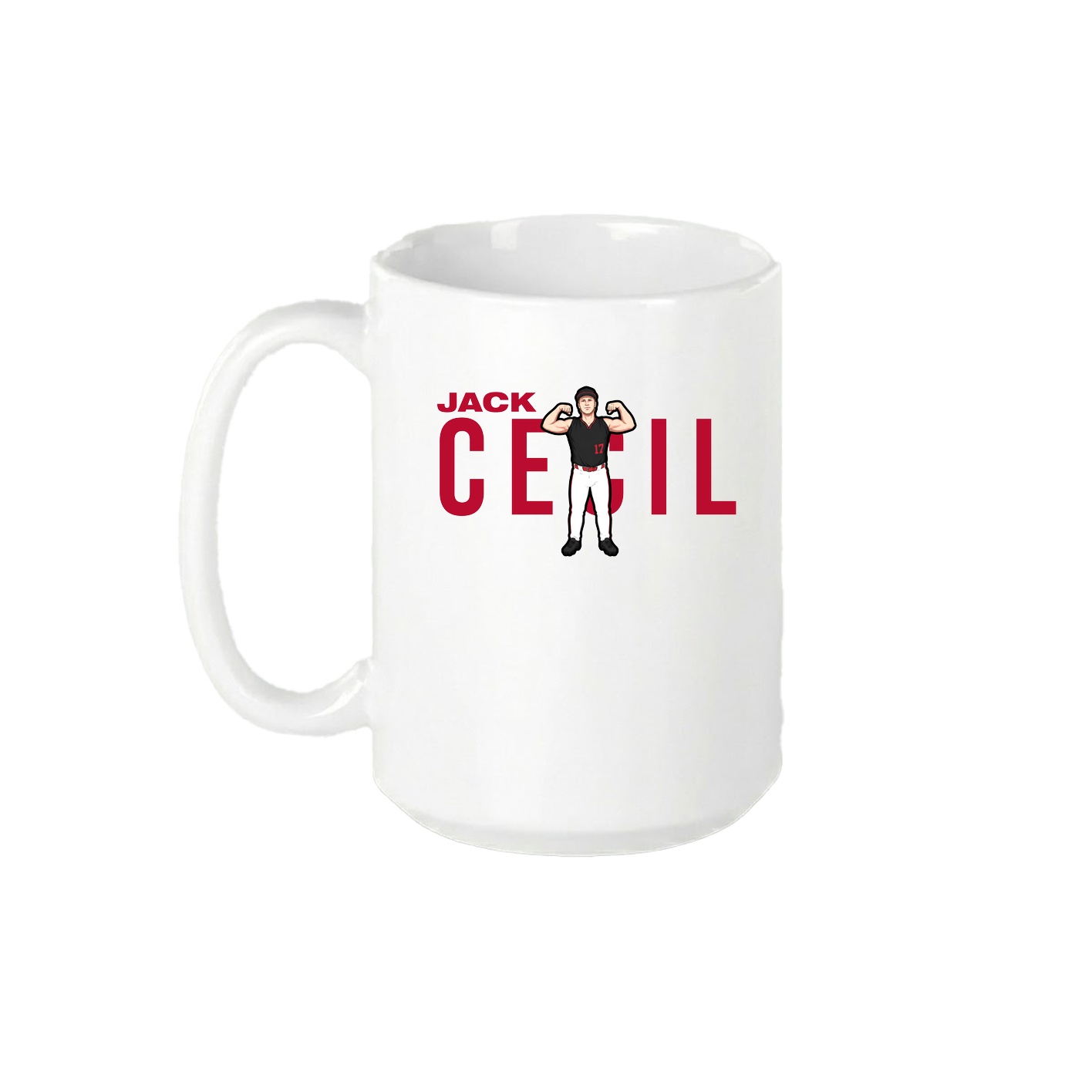 15oz Coffee Mug — Player Name in White