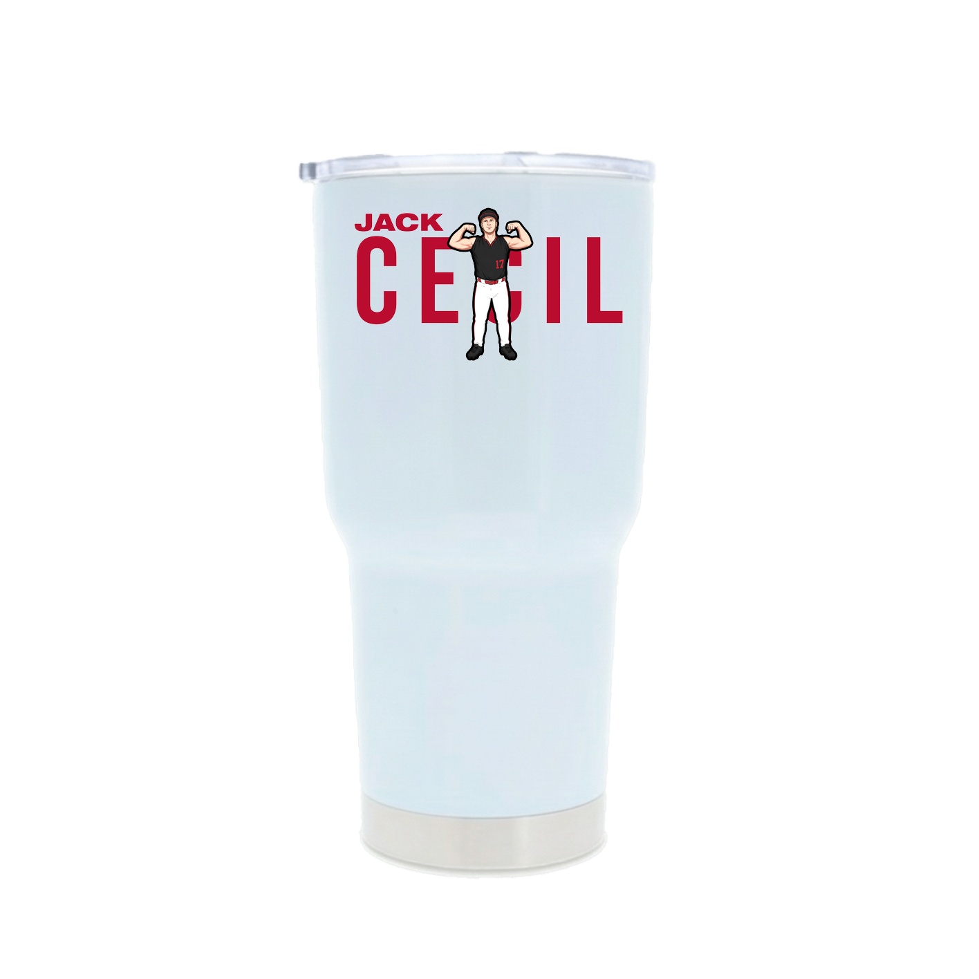 30oz Stainless Steel Tumbler — Player Name in White