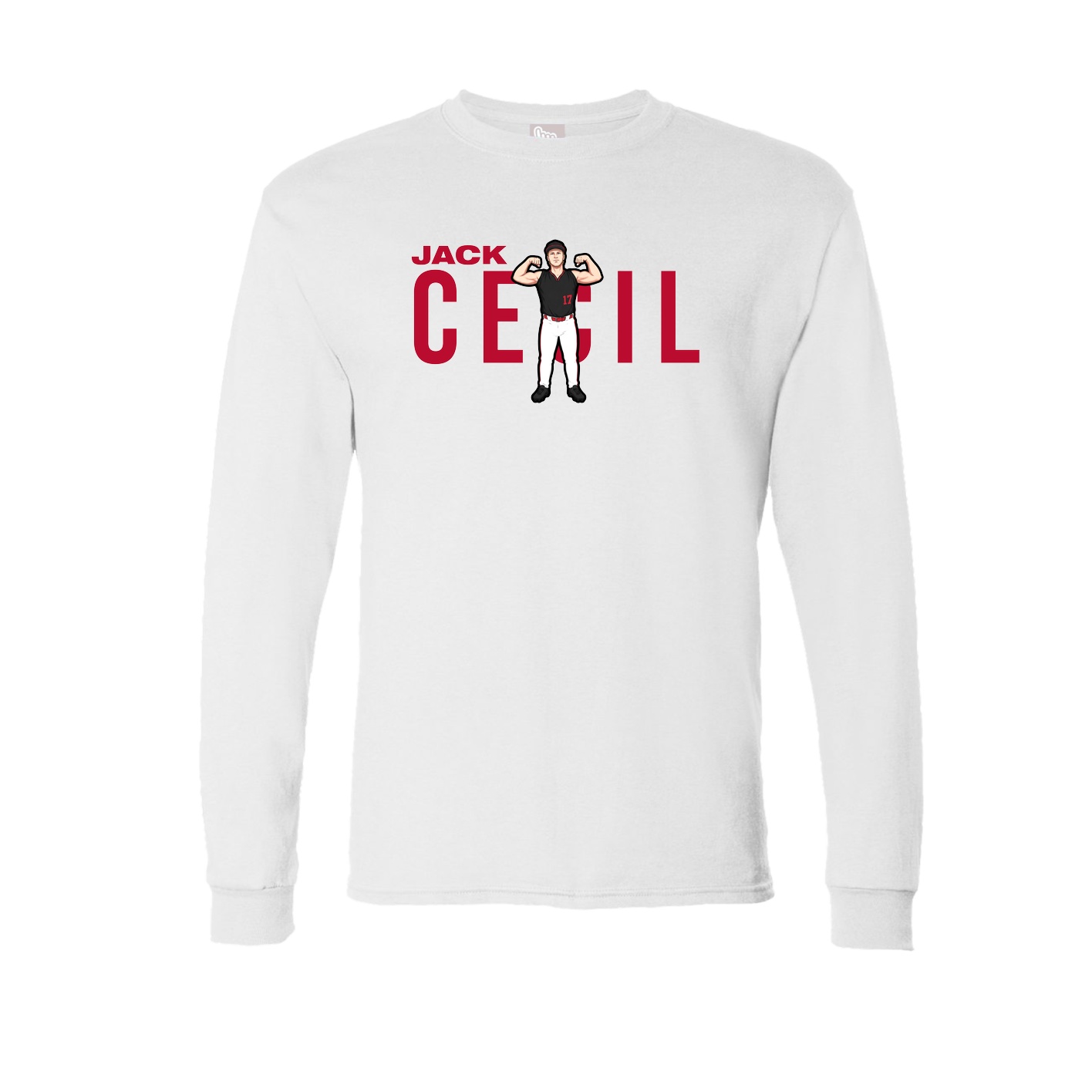 Long Sleeve Tee — Player Name in White