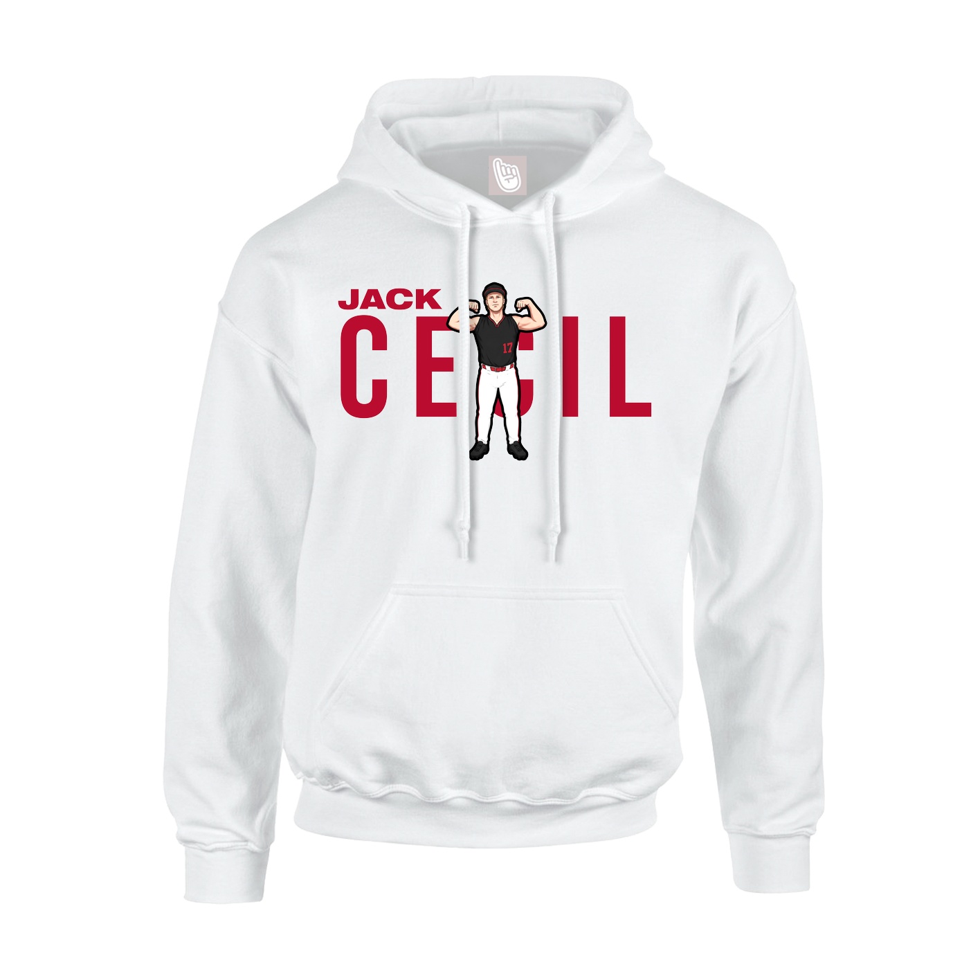 Youth Hoodie — Player Name in White