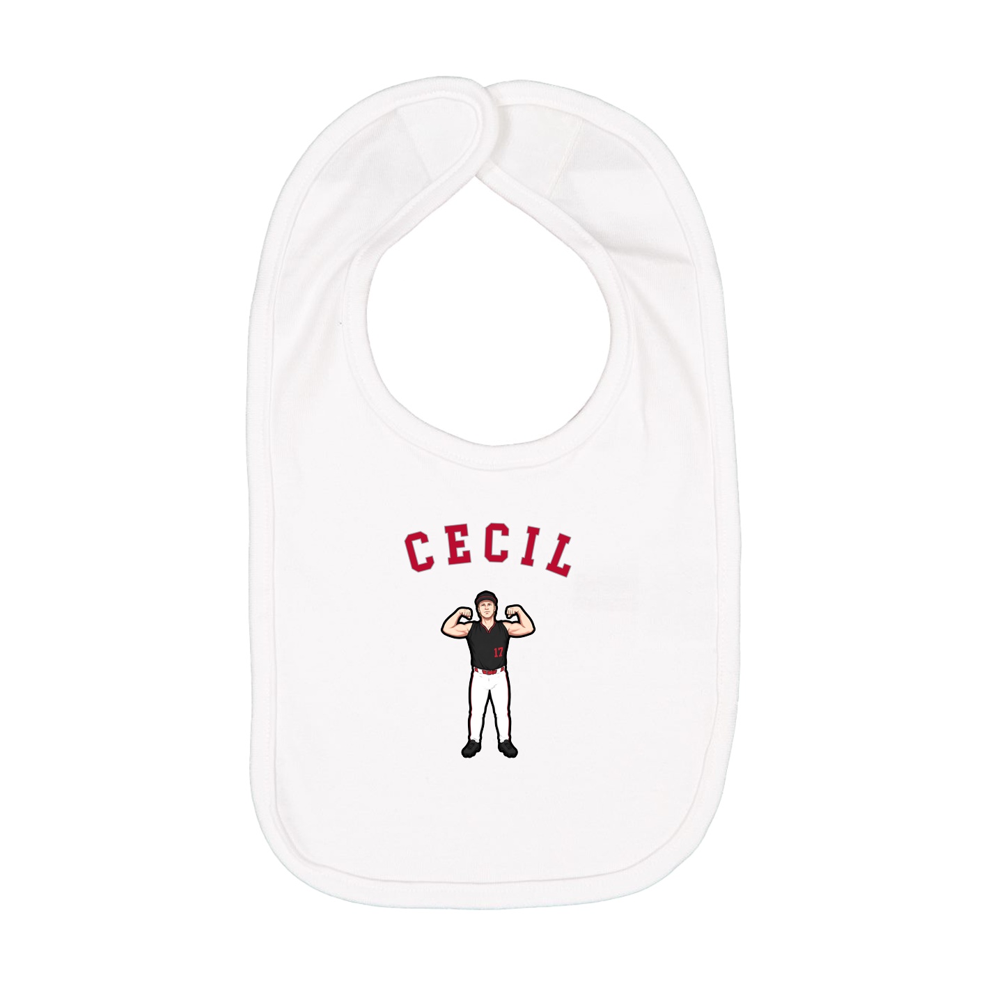 Infant Bib — Shirsey Arch in White