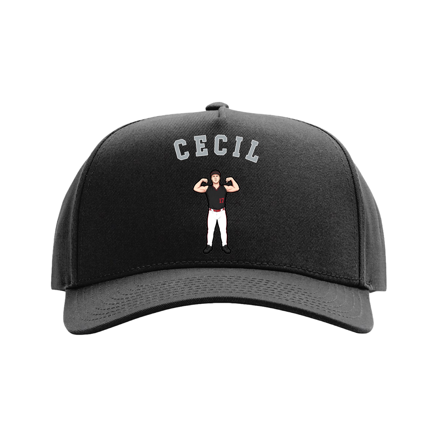 Full Fabric Five-Panel Champ Cap — Shirsey Arch in Black