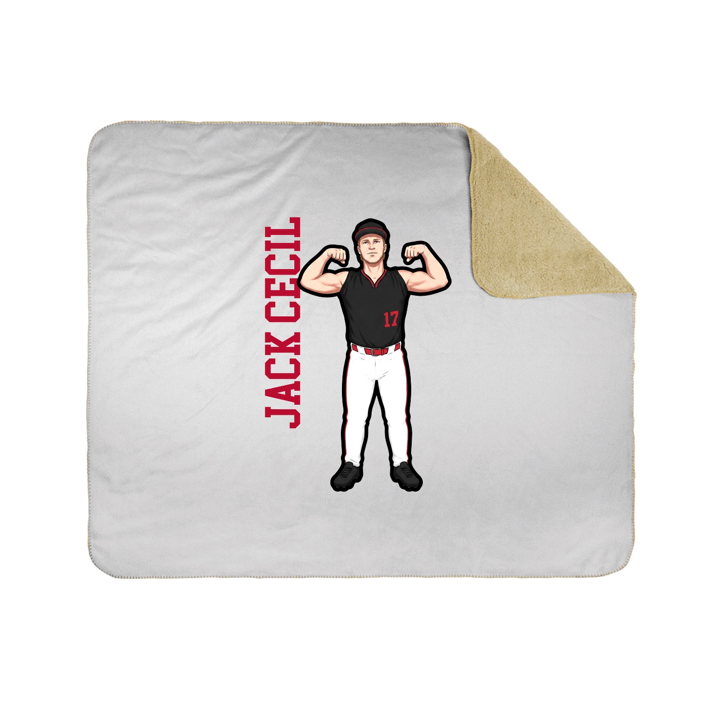 Throw Blanket — Name Vertical in White