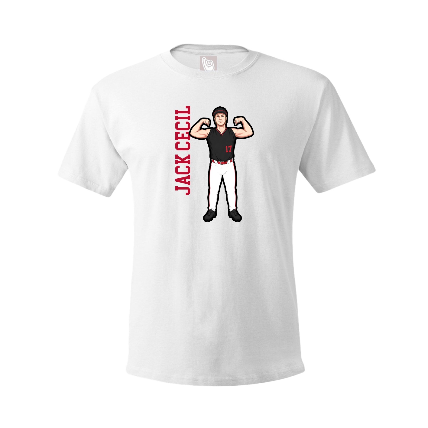 Youth Tee — Name Vertical in White