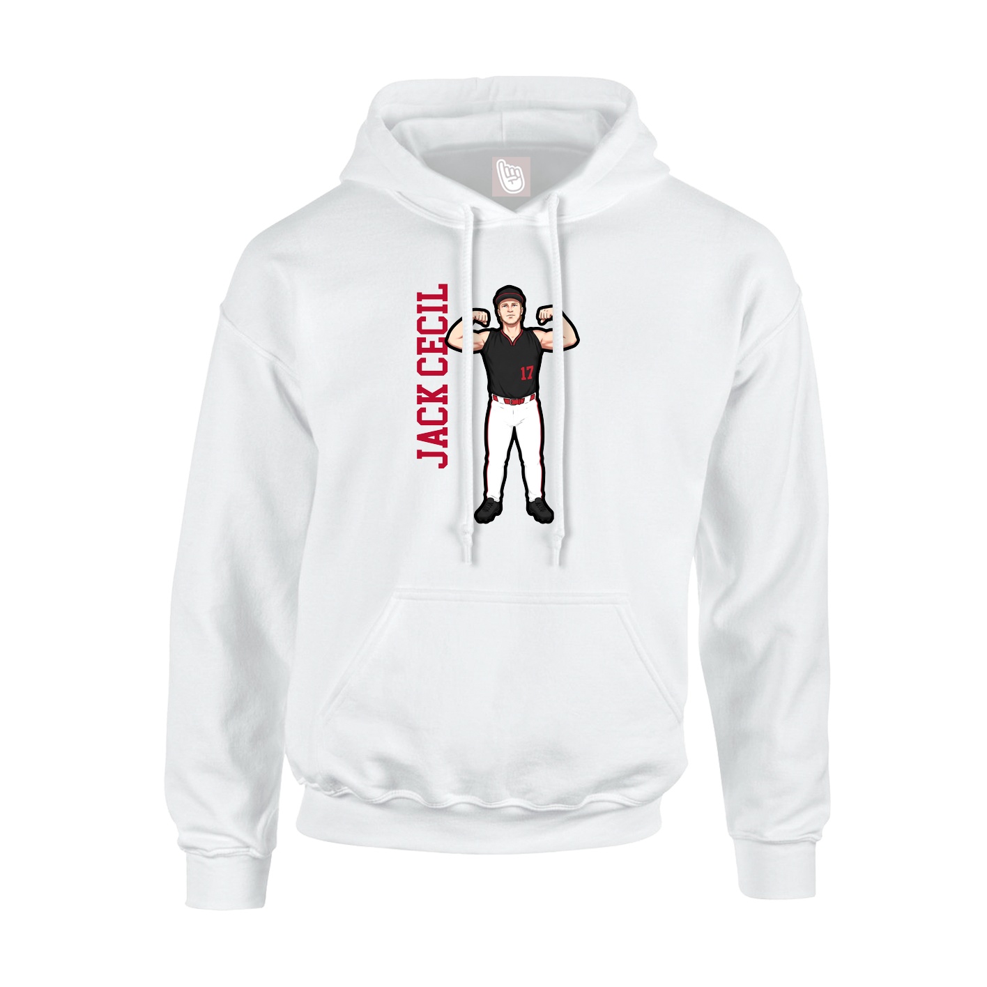 Hoodie — Name Vertical in White