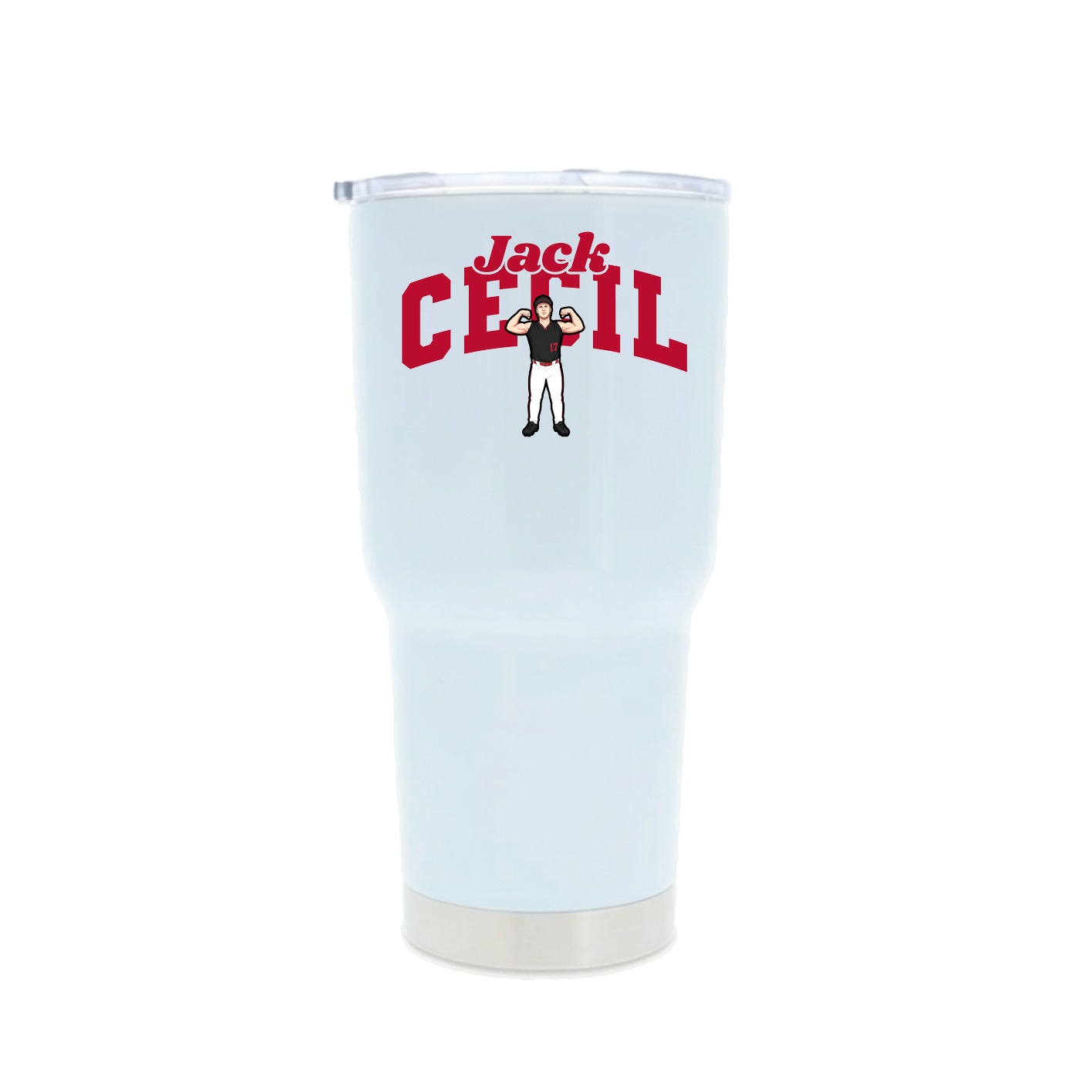 30oz Stainless Steel Tumbler — Signature Arch in White