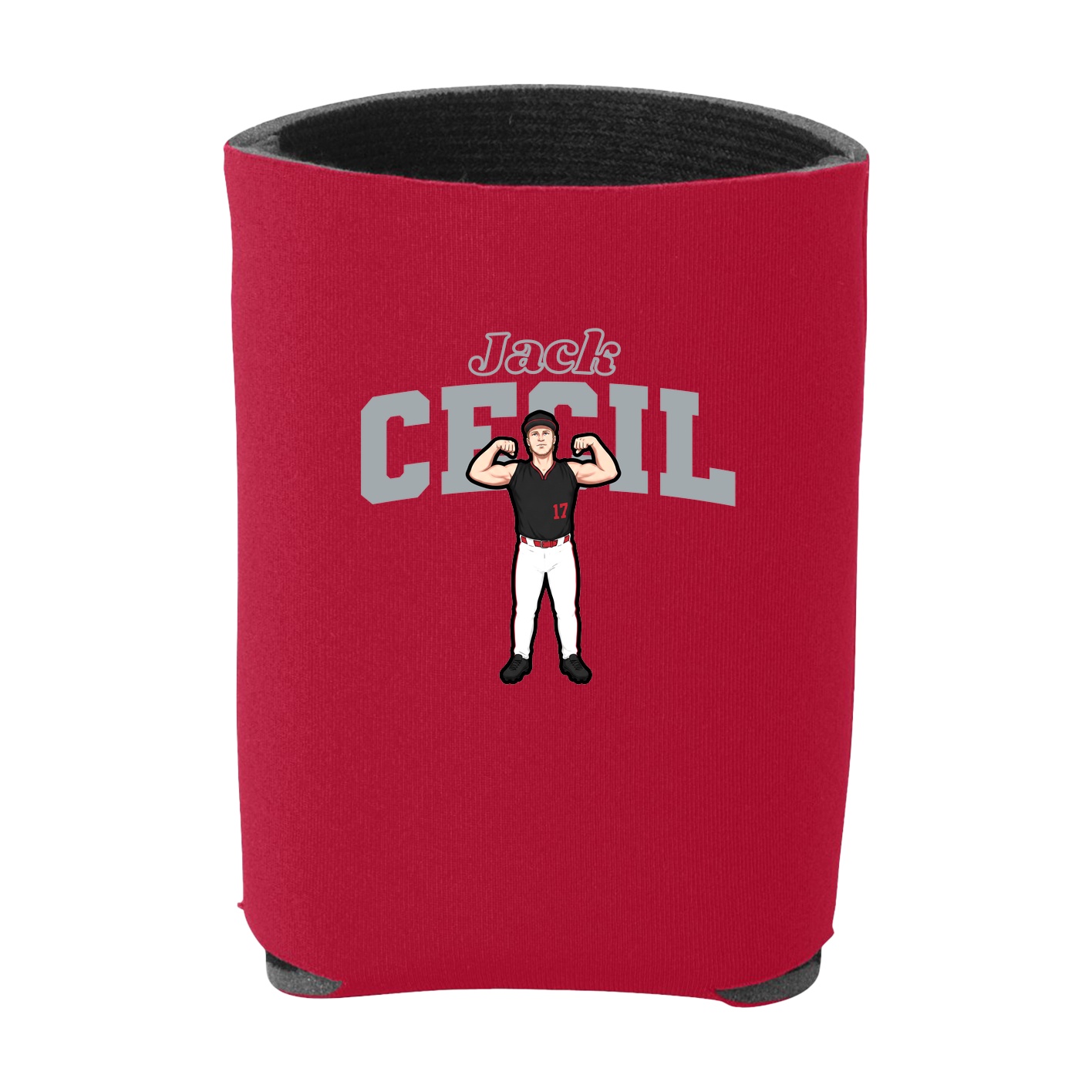Can Holder — Name Arch in Red