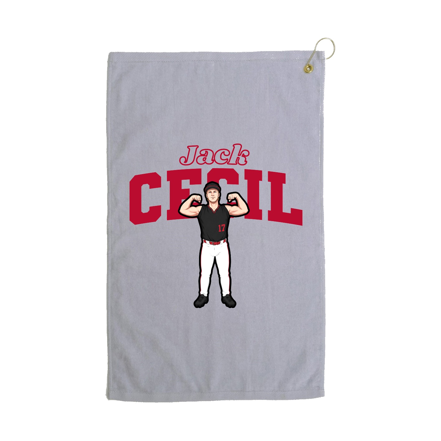 Golf Towel — Name Arch in Grey
