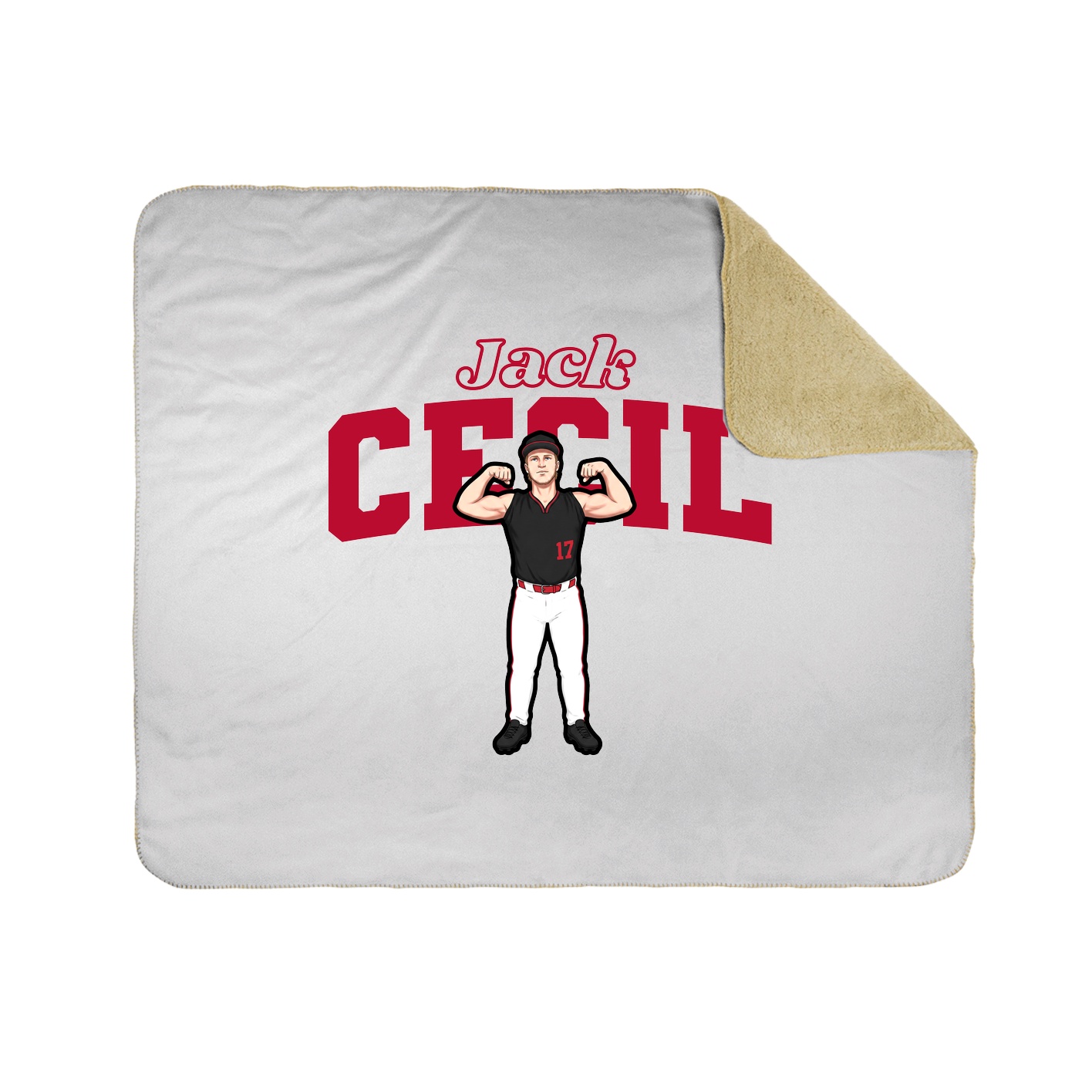 Throw Blanket — Name Arch in White
