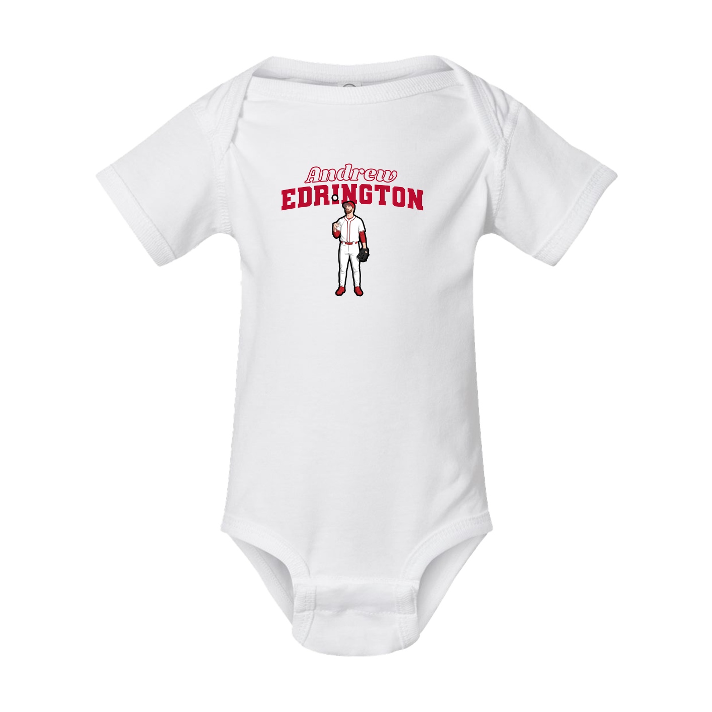 Baby Onesie — Name Arch in White