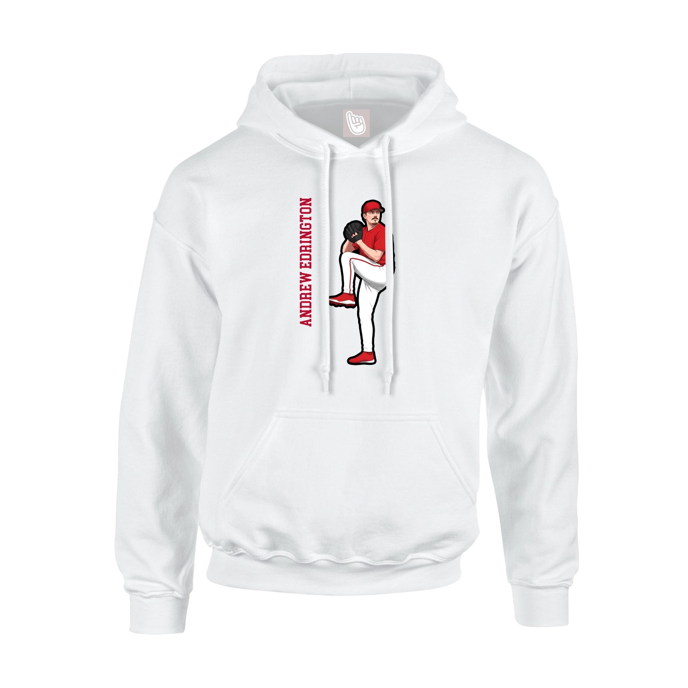 Youth Hoodie — Name Vertical in White